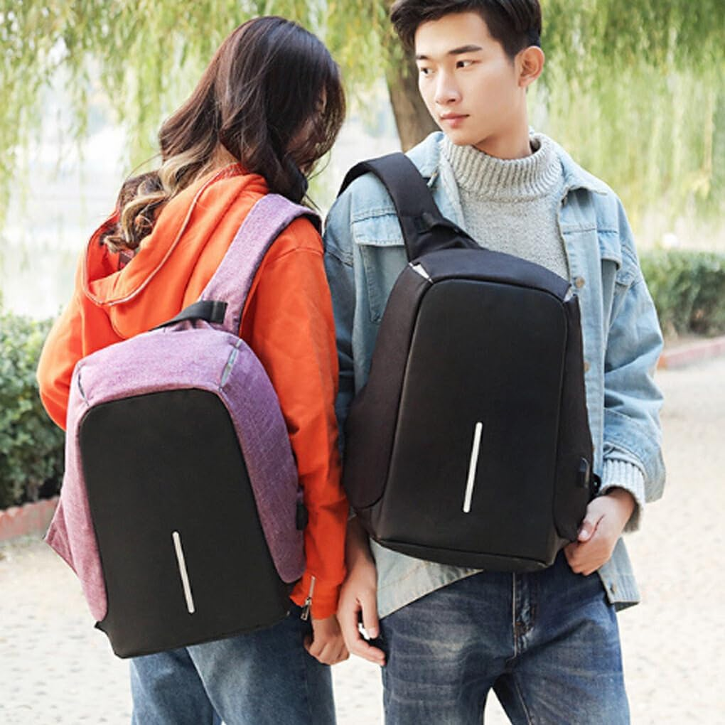 Charging Hole Anti-Theft Backpack Professional Simple Style Men Laptop Backpacks with Hiding Zipper Laptops Carrier Bags image number 3