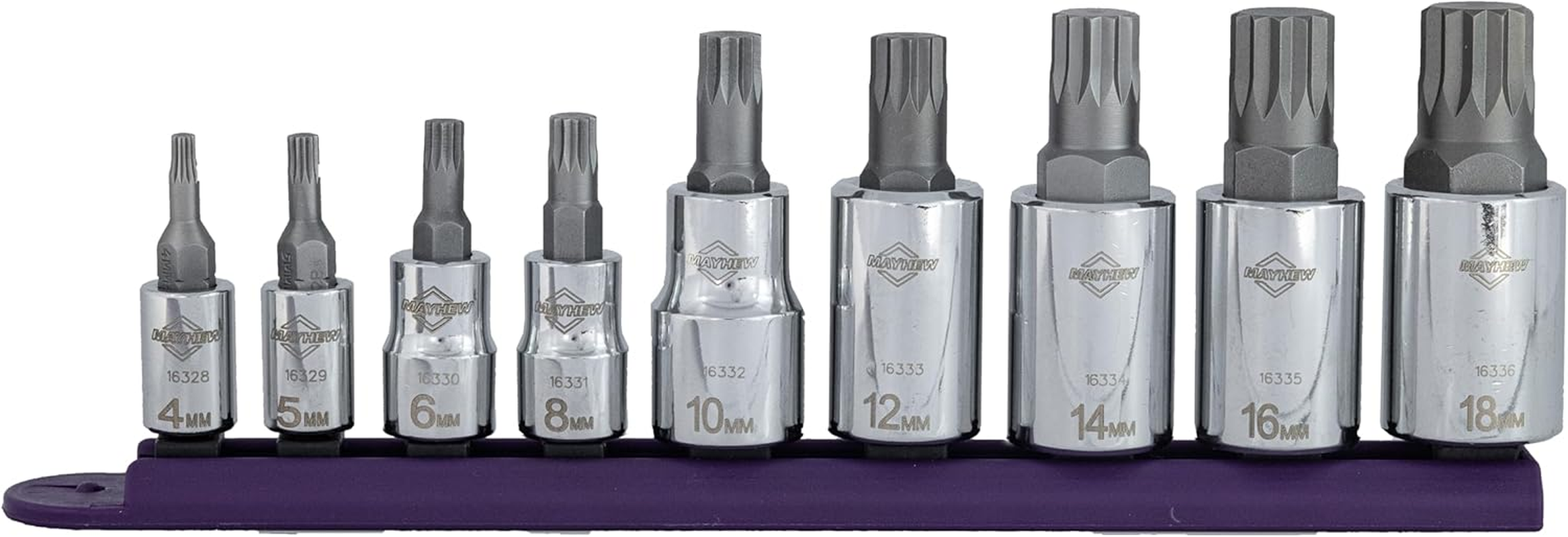 Mayhew Tools 16013 Torx Socket Bit Set, Chrome Plated, 12-Piece