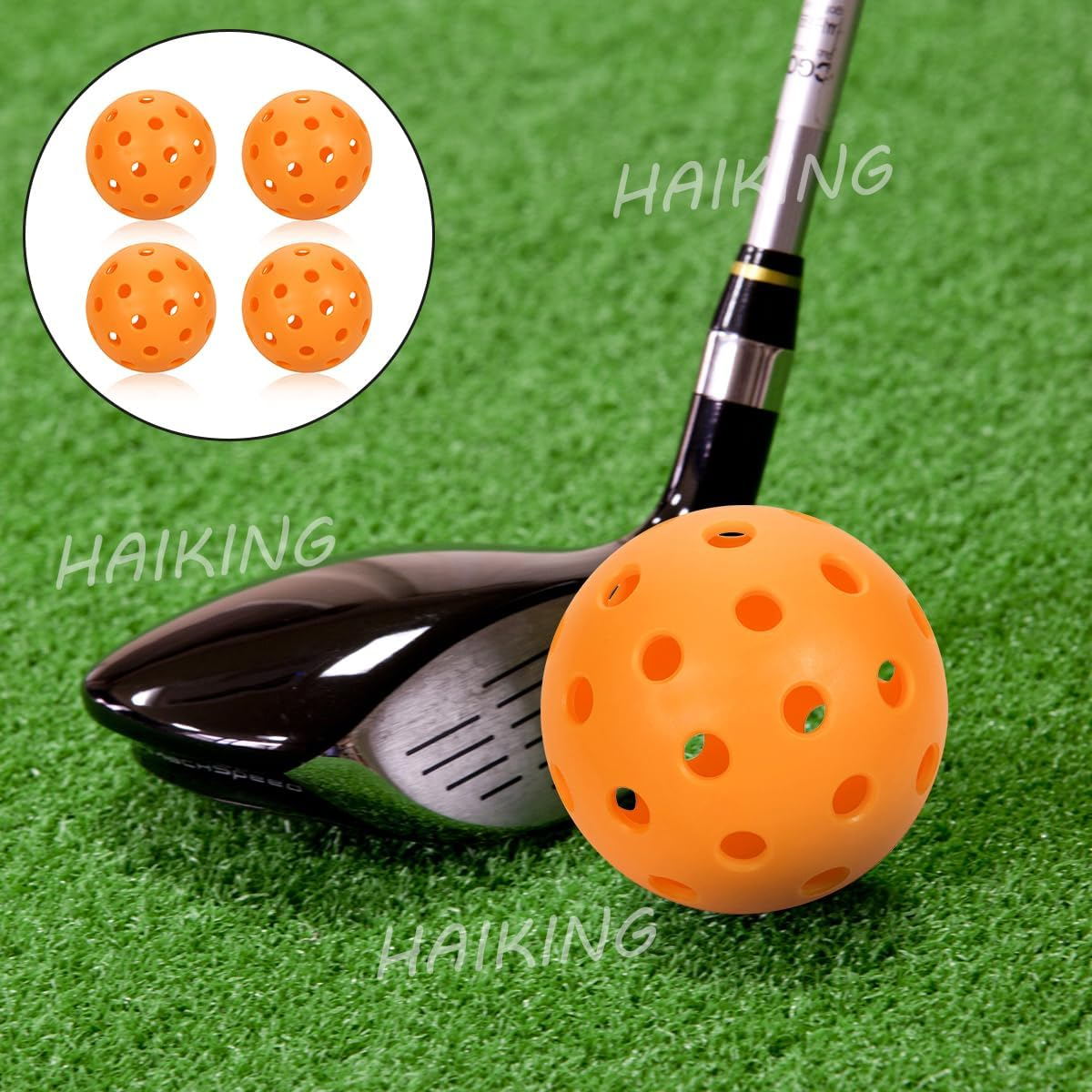 Pickleball Balls, 4 PCS Orange Plastic 40 Holes Practice Hollow Ball for Indoor, Outdoor (74Mm/2.91In) image number 5