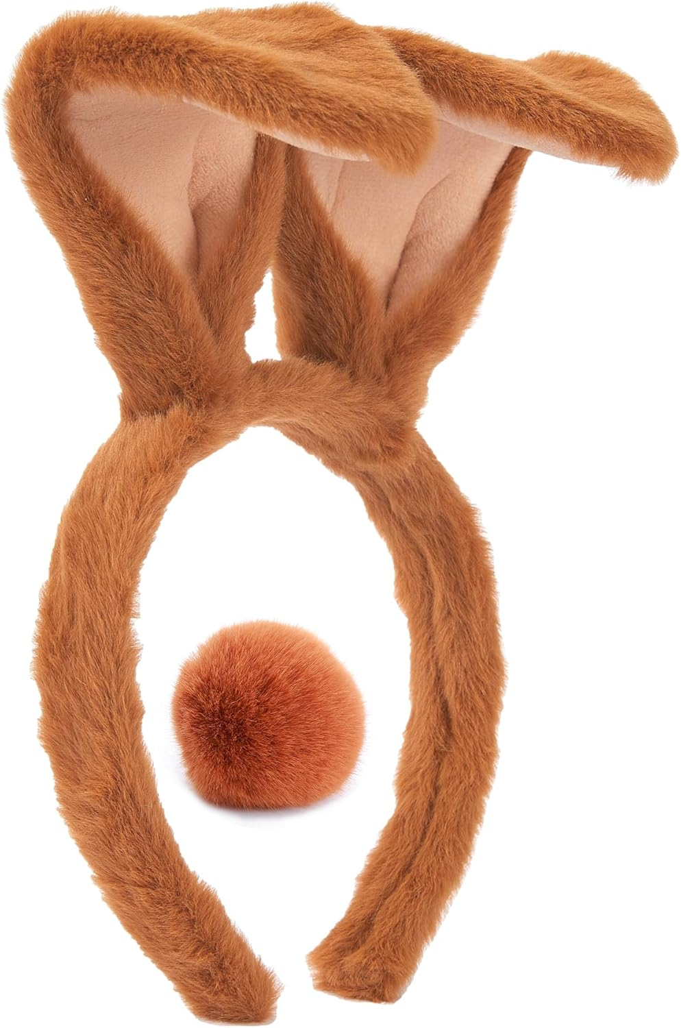 Olivemont Easter Bunny Ears Headband for Rabbit Pretend Play Plush Costume (White 2), Size