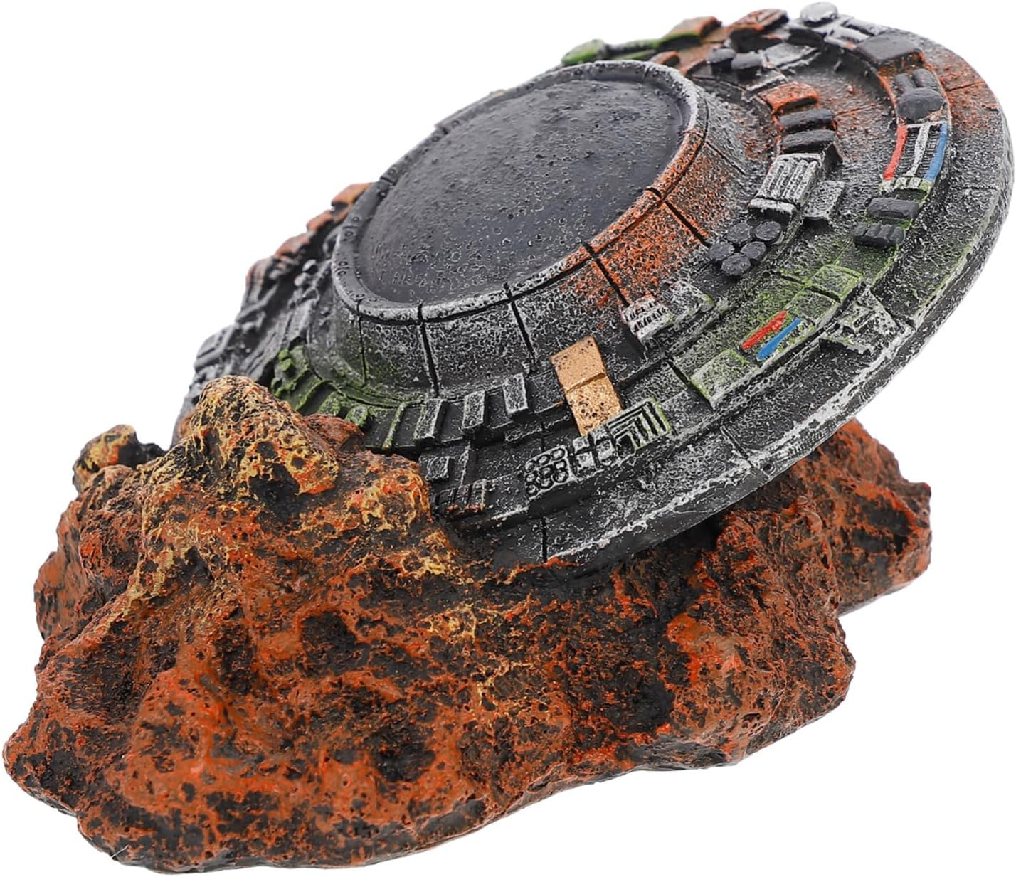 Aquarium Supply Resin Ornament Spaceship Fade-Resistant Safe for Pet Fish image number 4