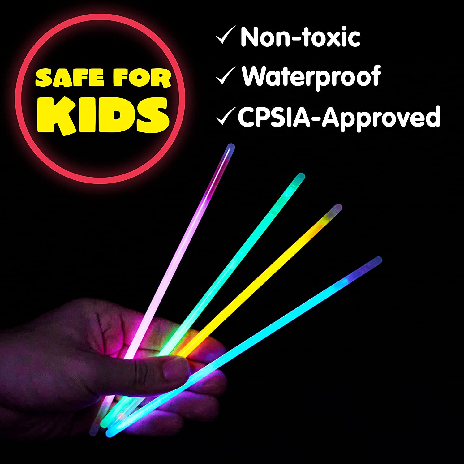 JOYIN 200 Pcs Glow Sticks Bulk 8" Glowsticks, Glow Stick Bracelets Necklaces, Glow in the Dark Party Favors, Easter, Christmas, Halloween Party Supplies Pack image number 6