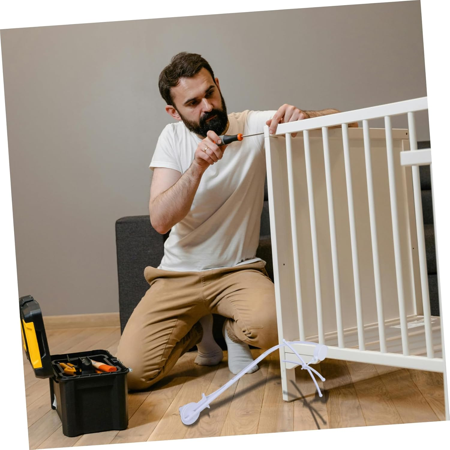 Hohopeti Adjustable Mobile Arm with Bottom Clamp Versatile Crib Holder for Hanging Mobiles Fits Crib Easy Setup Flexible Height Bell Stand image number 5