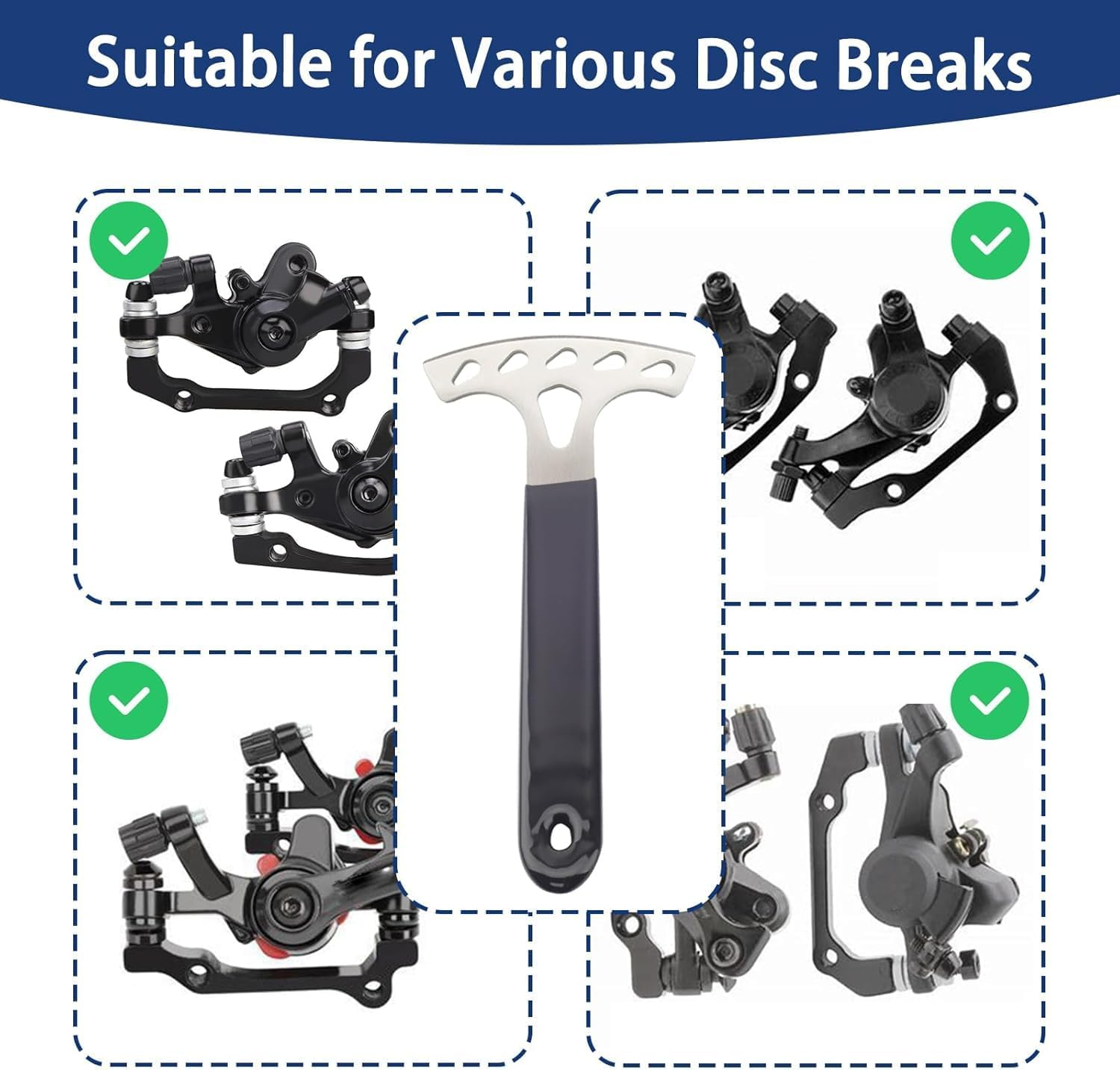 2Pcs Rotor Truing Fork,Bicycle Disk Brake Rotor Alignment Tool Gap Regulator with 42Mm for Large Adjustment and 15Mm for Small Adjustment,Burr-Free Edges,No Damage to Your Disk,Repair Tools image number 6