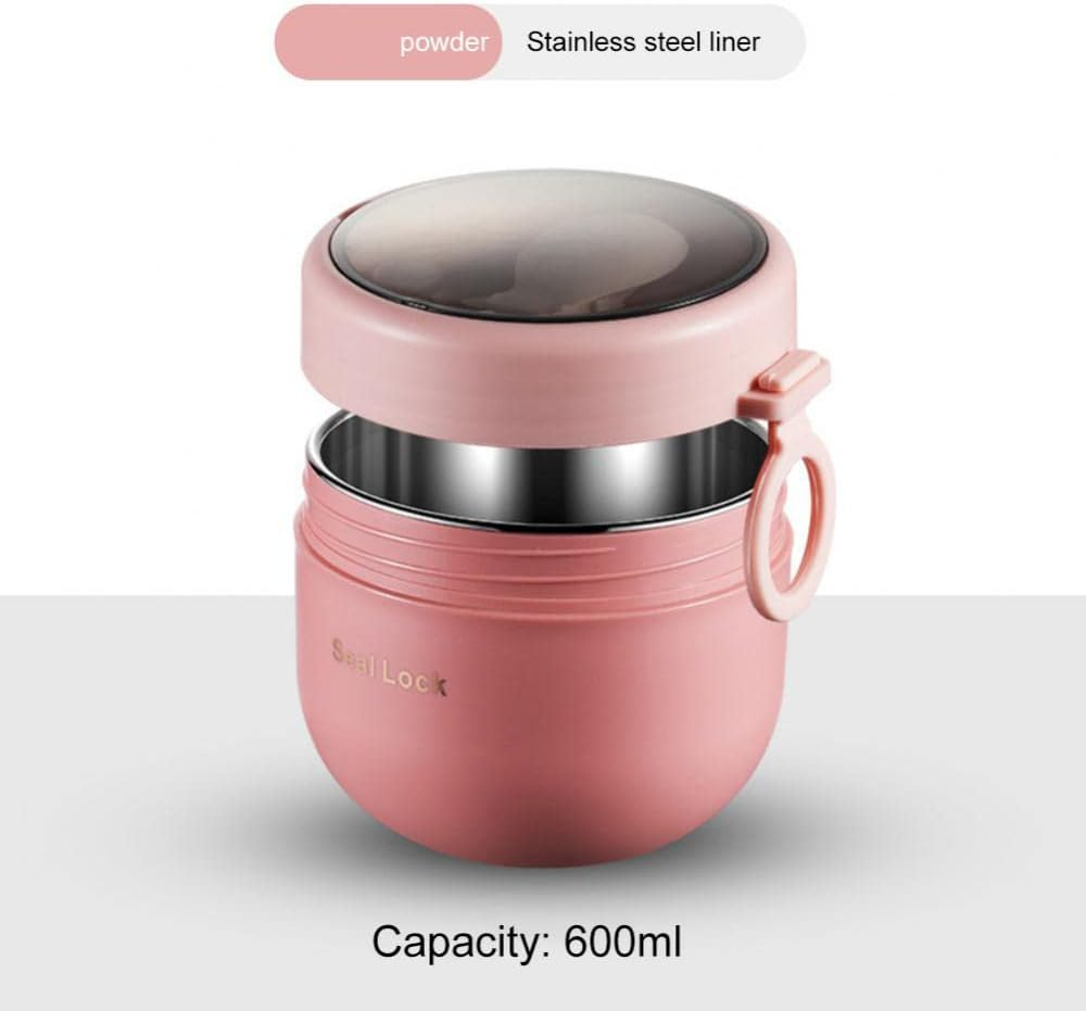 Lunch Box Thermal Food Flask Stainless Steel Insulated Food Soup Jar Container #Pink