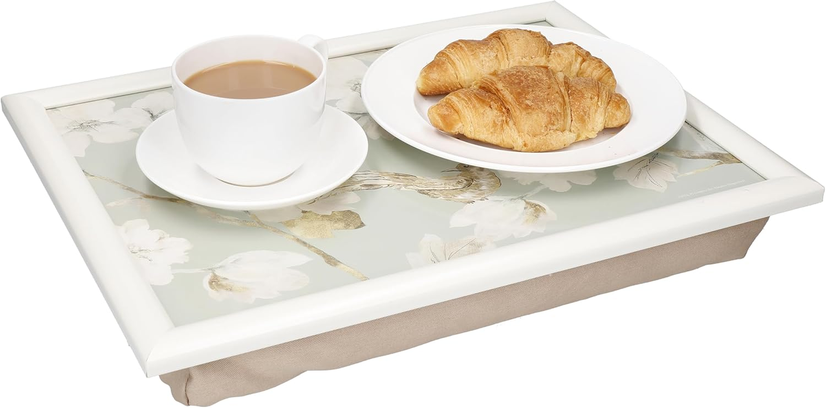 Creative Tops Cushioned Lap Tray/Lap Tray with Cushion and 'Duck Egg Floral' Design, Multi-Colour, 44 X 34 Cm image number 2