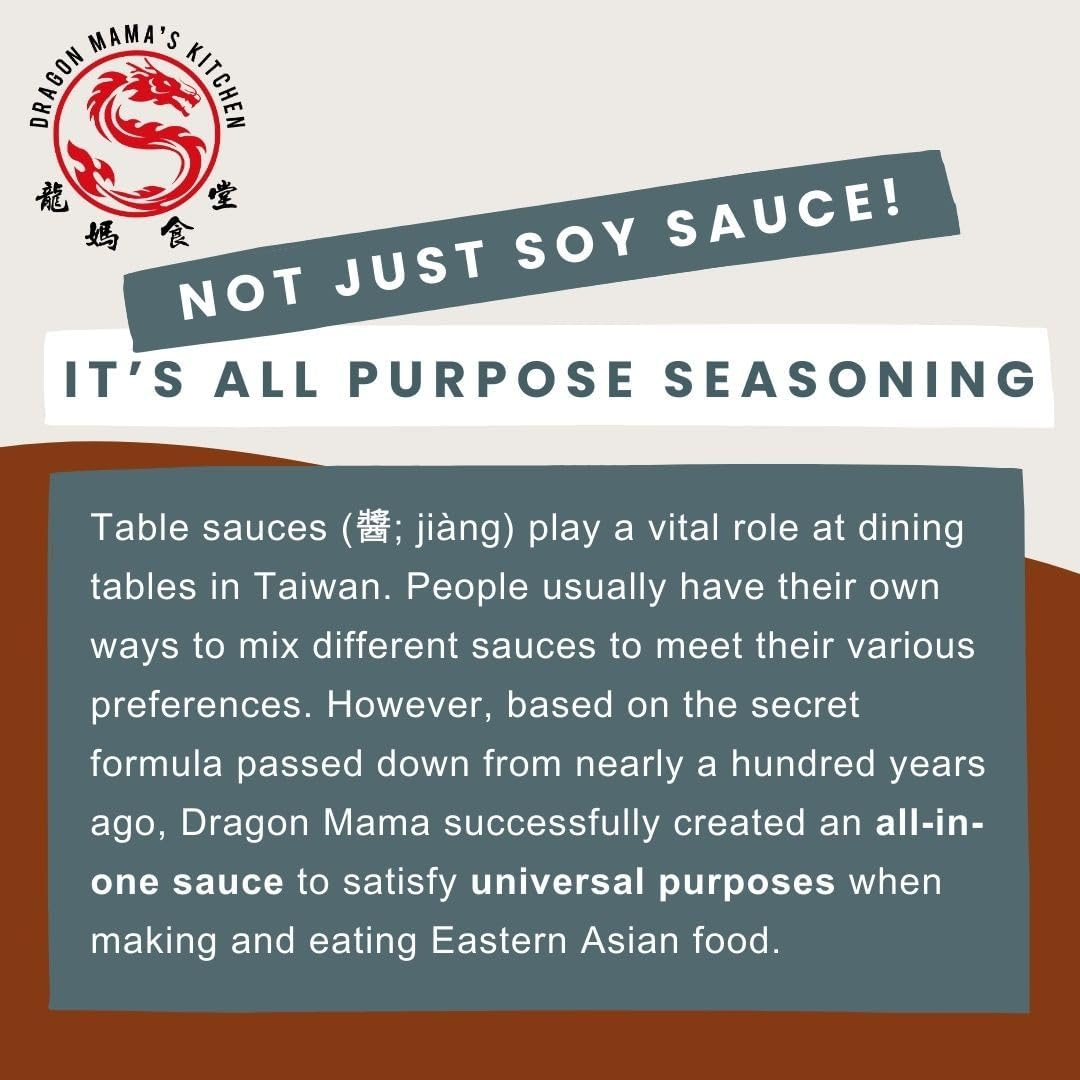 DRAGON MAMA'S KITCHEN Taiwanese Table Sause 250Ml Not Just Soy Sauce It'S All Purpose Seasoning | Vegan &middot; Plant Based &middot; No Preservatives &middot; No Artificial Flavours &middot; No Artificial Colours &middot; No GMO (1) image number 2