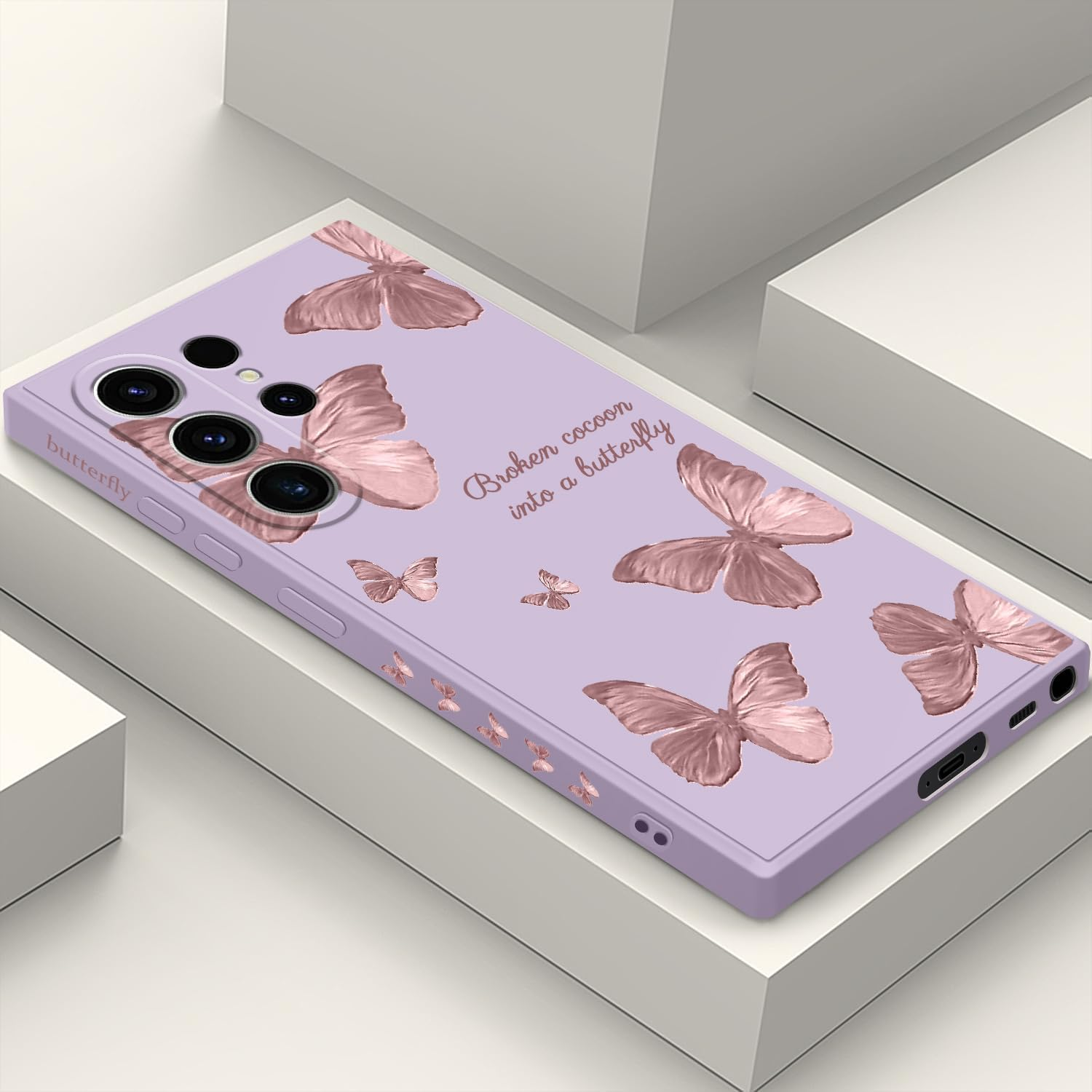 LEECG for Samsung Galaxy S23 Case, Butterfly Flowers anti Slip Shockproof Soft Silicone Protector Phone Cover for Galaxy S23, Daisy Rice White