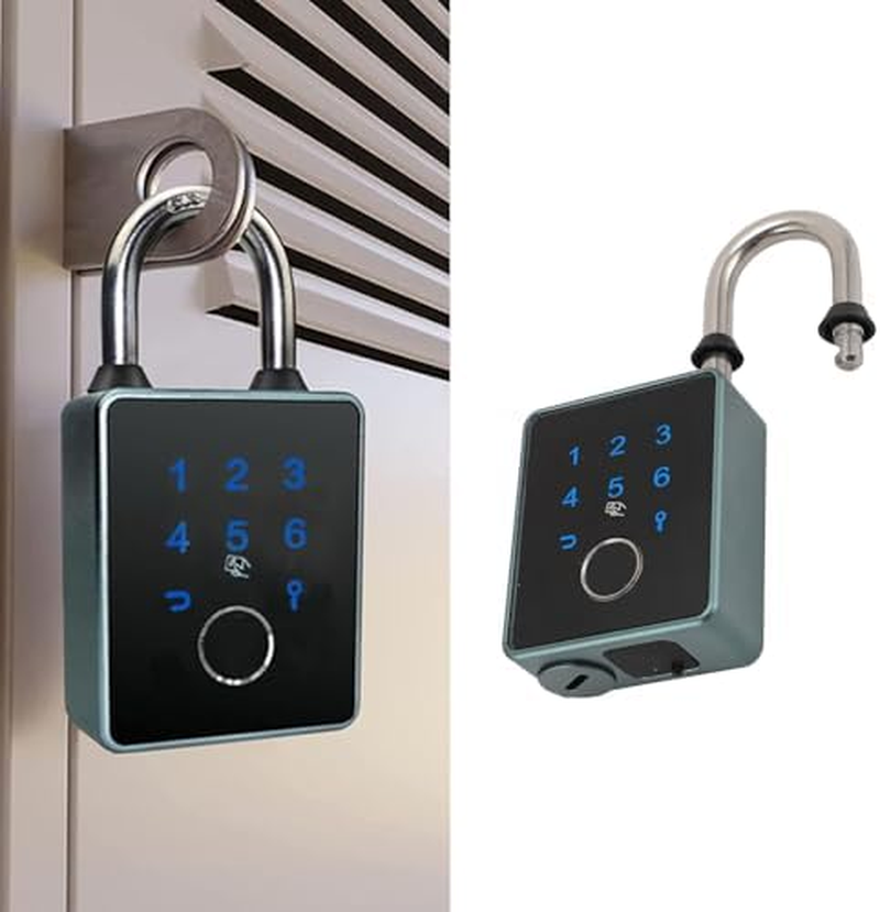 Fingerprint Padlock - Aluminium Alloy Smart Keyless Fingerprint Lock with 5 Unlocking Methods, Safety Locker Biometric Lock for Gym School Office (For Tuya APP) image number 3