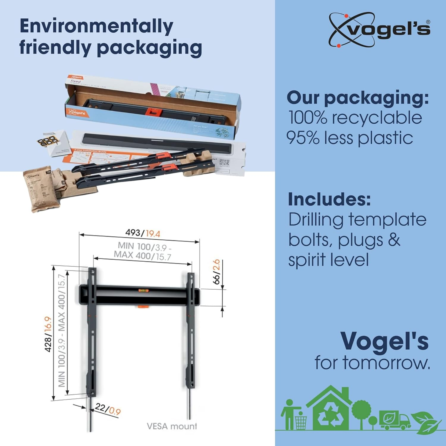 Vogel'S TVM 3405 Medium Fixed TV Wall Bracket image number 1