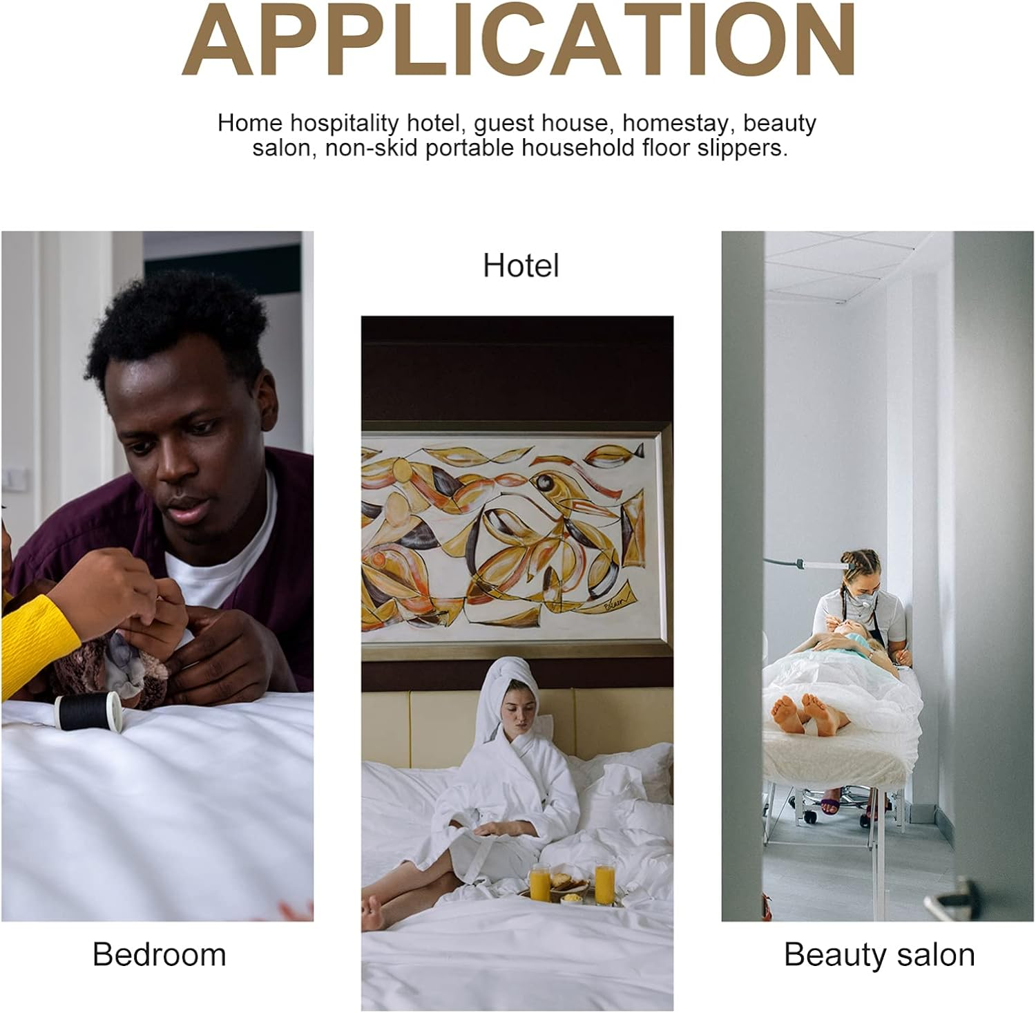 Spa Slippers Home Guest Disposable: 5 Pairs Bathroom Non- Slip Shower Sandal Bath Slippers Indoor Slippers for Mens Womens image number 2