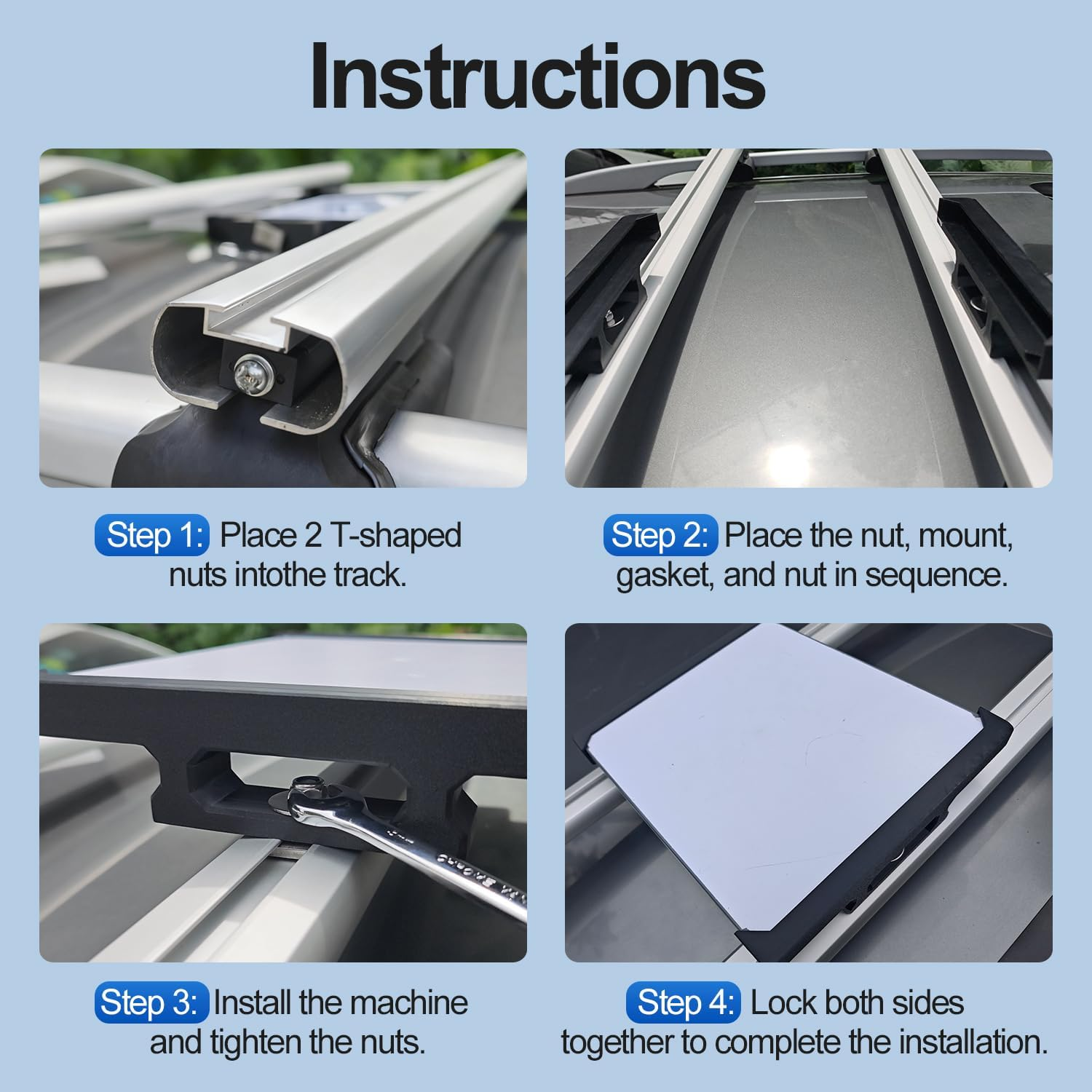 Starlink Mini Roof Rack Mount - Screw-On Car Roof Railway Mount for Off-Road Vehicles, Durable Uv-Resistant ASA, Starlink Mini Accessories (Black)