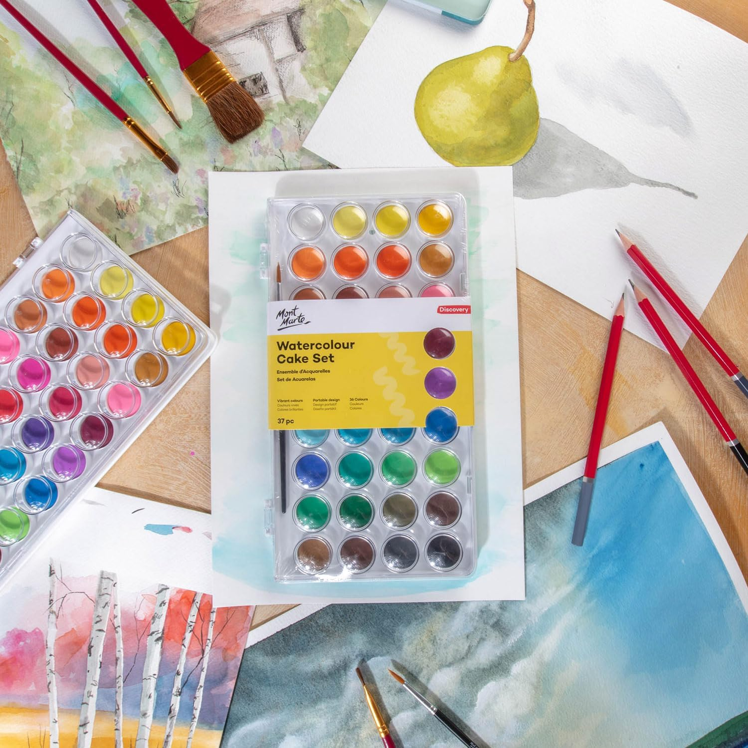 Mont Marte Watercolour Cake Paint 37-Pieces Set image number 3