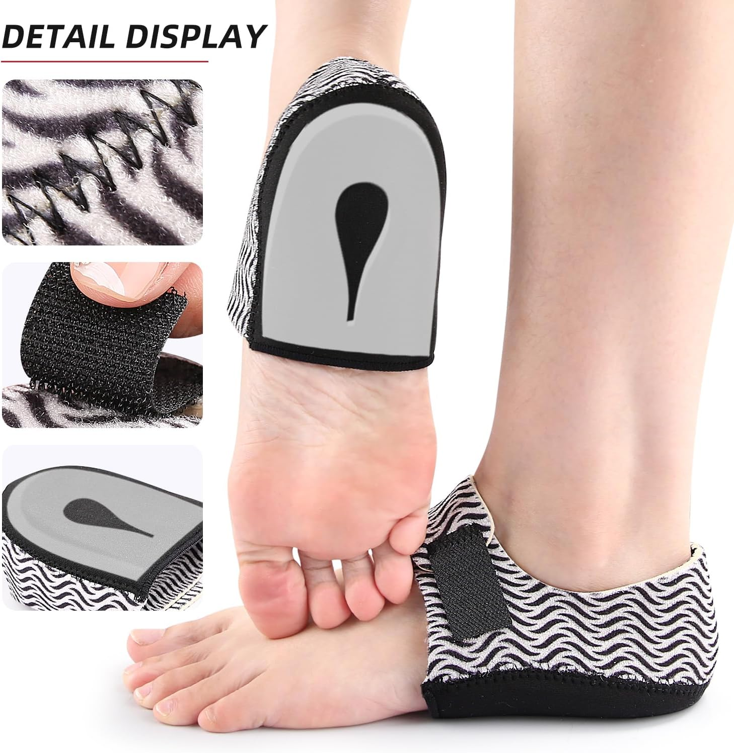 Heel Cushion Cups for Heel Pain Plantar Fasciitis for Men & Women (Large) image number 6