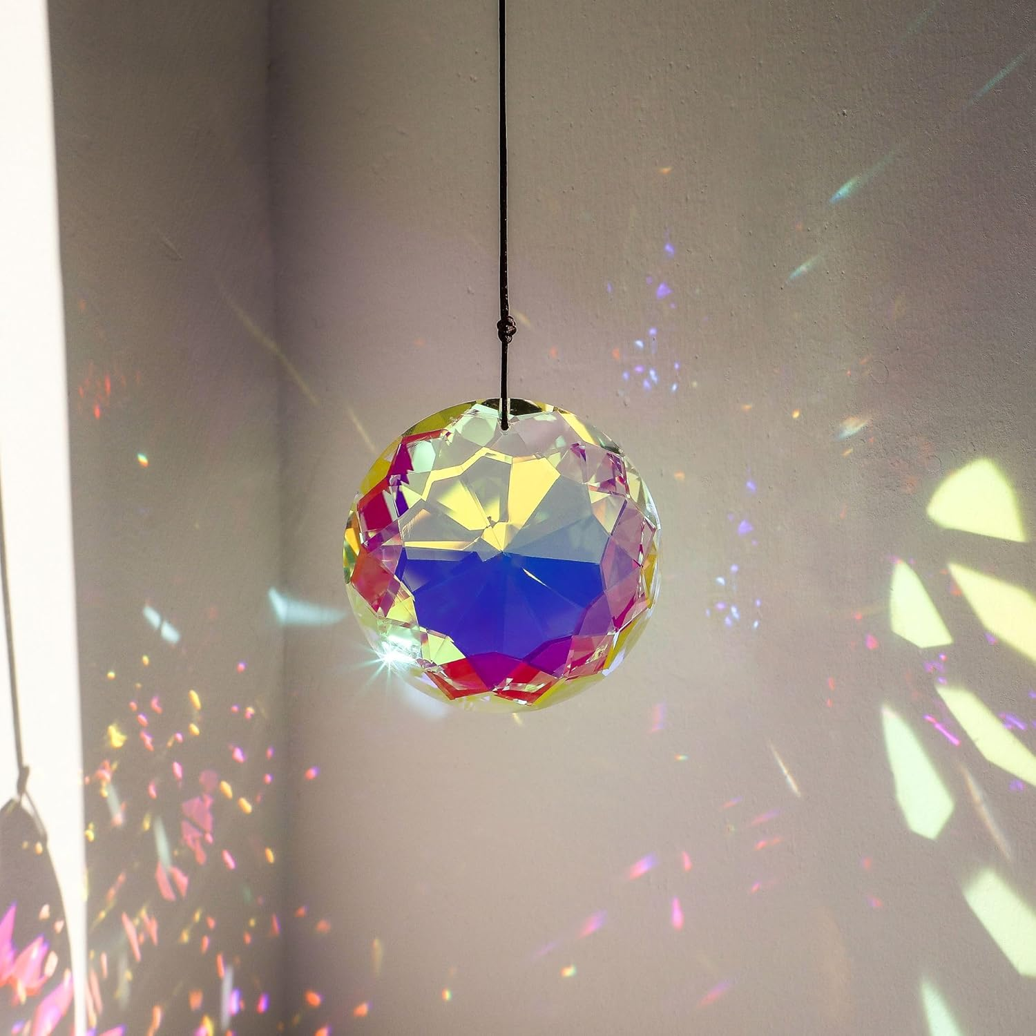 3'' Crystal Prism Suncatcher for Windows Hanging AB Color Glass Crystal Sun Catcher Beads for Pendants Rainbow Maker for Indoor Outdoor Home Garden image number 4