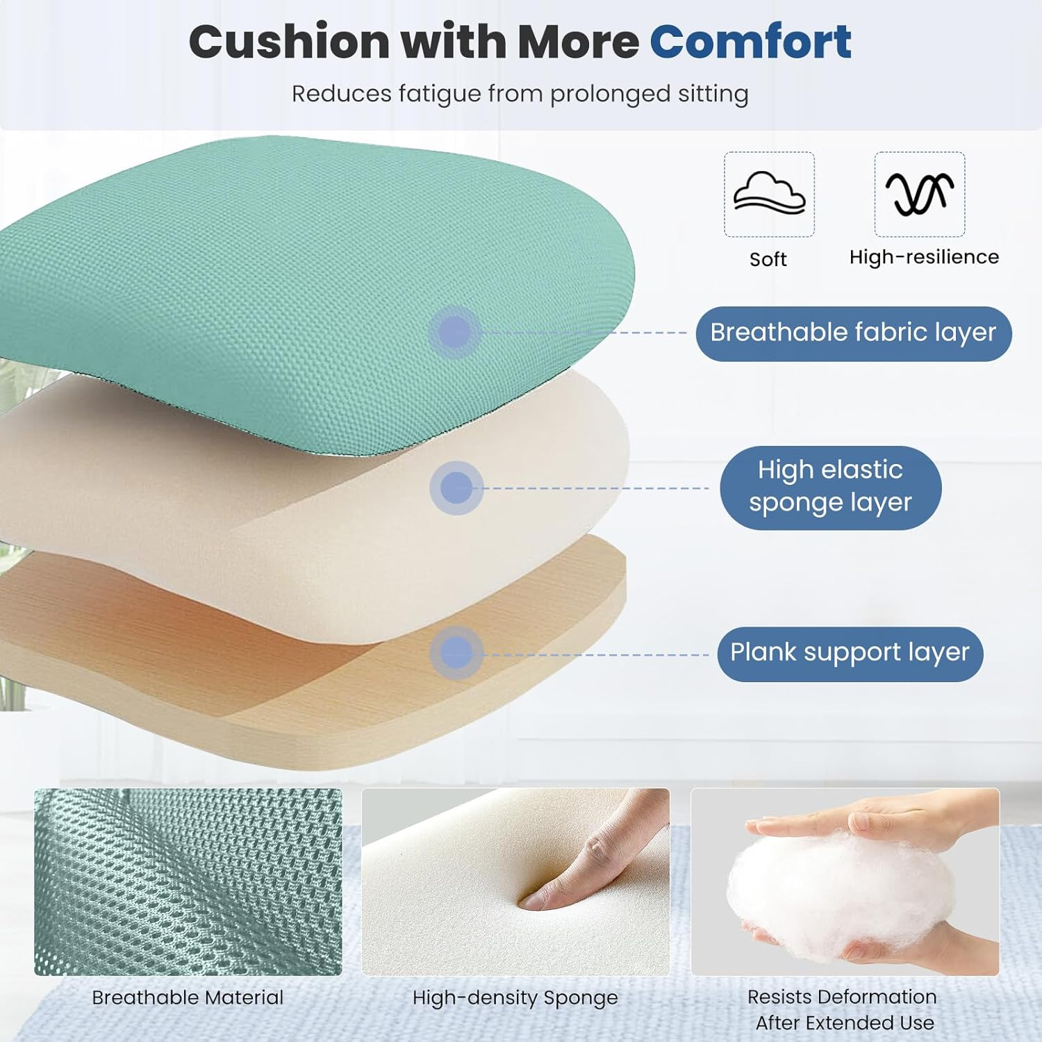 Razzor Ergonomic Office Chair, High Back Mesh Desk Chair with Lumbar Support and Adjustable Headrest, Computer Gaming Chair, Executive Swivel Chair for Home Office, Rz2202H-Mint Green image number 1