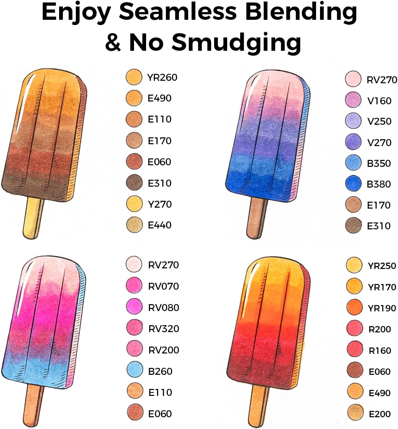 Ohuhu Alcohol Brush Markers 48 Mid-Tone Colors- Double Tipped Alcohol Based Art Marker Set for Artists Adults Coloring Sketch Illustration- Brush & Chisel Dual Tips- Honolulu- Refillable image number 5