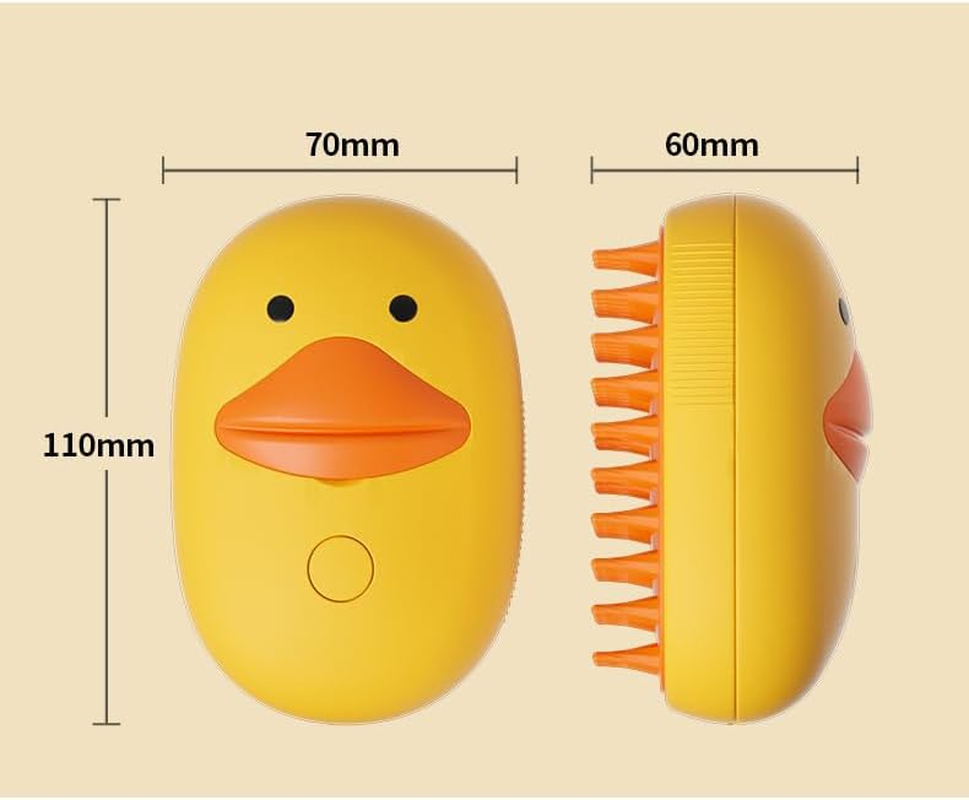 Cat Steam Brush - 3 in 1 Grooming, Spray, Massage Hair Removal Comb for Tangled and Loose Hair - Rechargeable Silicone Pet Steam Brush for Cats Dogs (Yellow) - White image number 6