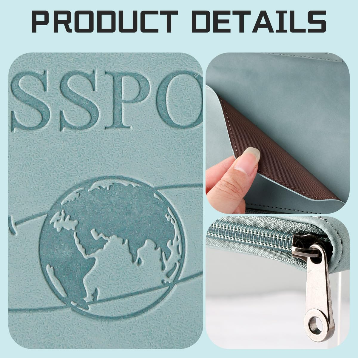 Lotsdonxia Slim PU Leather Passport Holder &ndash; Compact Travel Wallet, RFID Document Organiser with Card Slots, Holiday or Business Essential for Men and Women, Blue, 11.5X19X2.5Cm, Modern image number 1