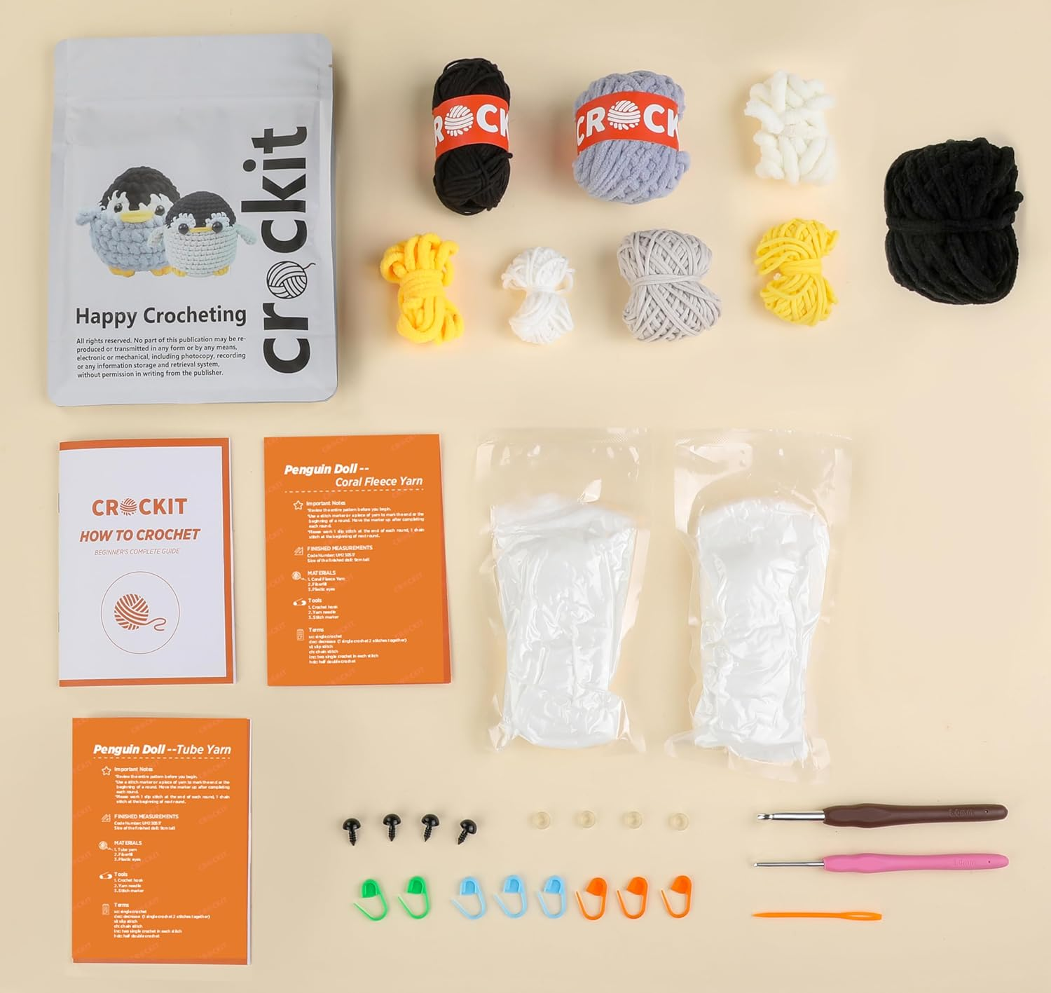 Crochet Kit for Beginners, Beginner Crochet Kit for Adults Kids, Crochet Stuffed Animal Kit, DIY Knitting Kit, Amigurumi Crochet Starter Kit image number 1