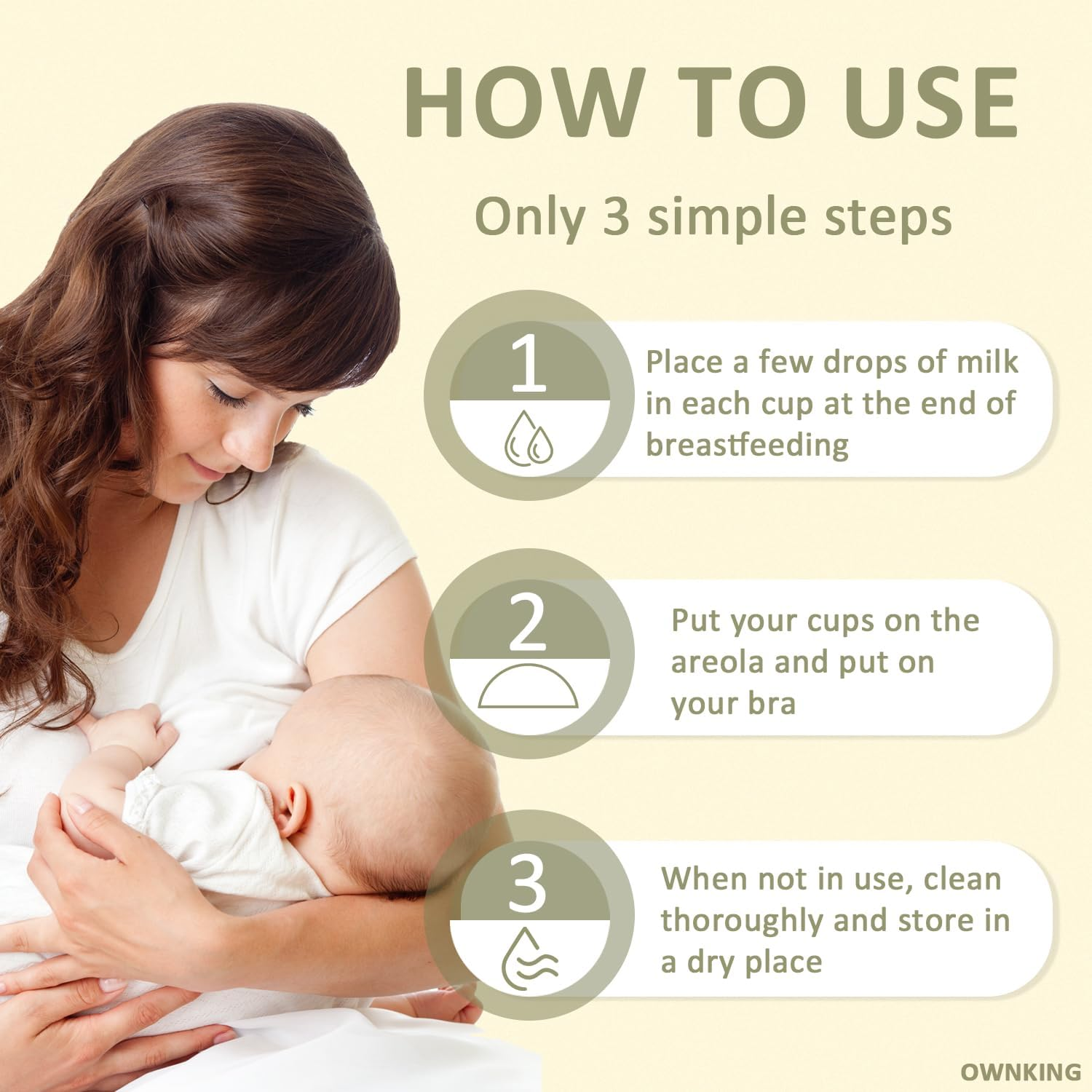 OWNKING Orginal Silver Nursing Cups, Pure 925 Sterling Silver Nipple Shield for Breastfeeding, Nipple Guards Protector for Cracked Nipples, Soothe Sore, Newborn Essentials Must Haves, Nickel Free, L image number 1