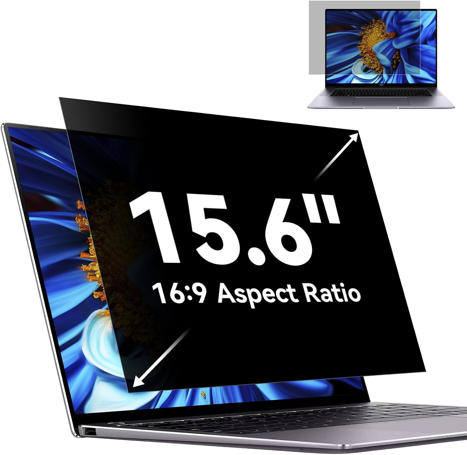 Laptop Privacy Screen 15.6 Inch Aspect 16:9, Removable anti Glare Blue Light Protector Filter, 15.6 in Computer Screen Privacy Shield Compatible with Lenovo Hp Dell Acer Asus Thinkpad Envy Xps image number 4