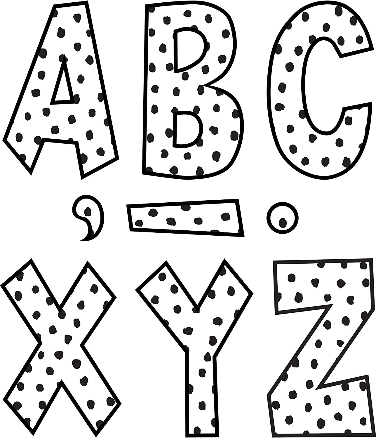 Black Painted Dots on White 7" Fun Font Letters image number 2