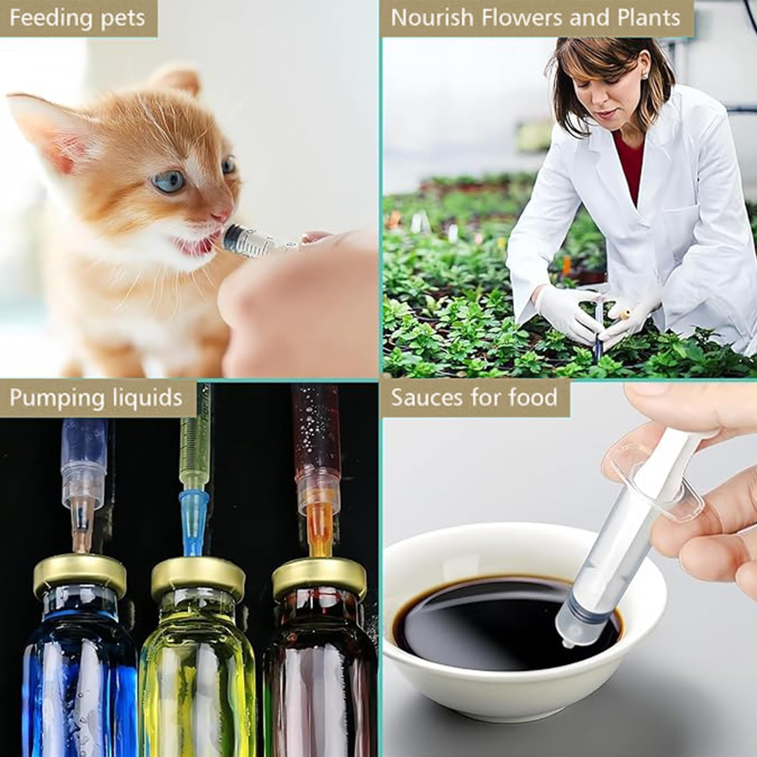 Two Sets of 300ML Large Syringes with 100Cm Tubes - Reusable Plastic Ruhr Lock Syringes for Liquid Measurement, Laboratory, Garden, Pet Feeding, and Oil Extraction image number 2