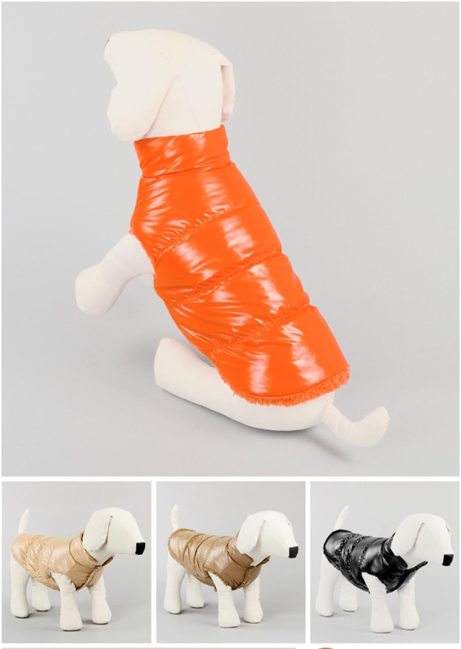 LEMON PET Dog Cat Coat Jacket Waterproof Windproof Outdoor Winter Soft Fleece Warm Jackets Coats Small Medium Large Dogs Vest (M, Orange) image number 4