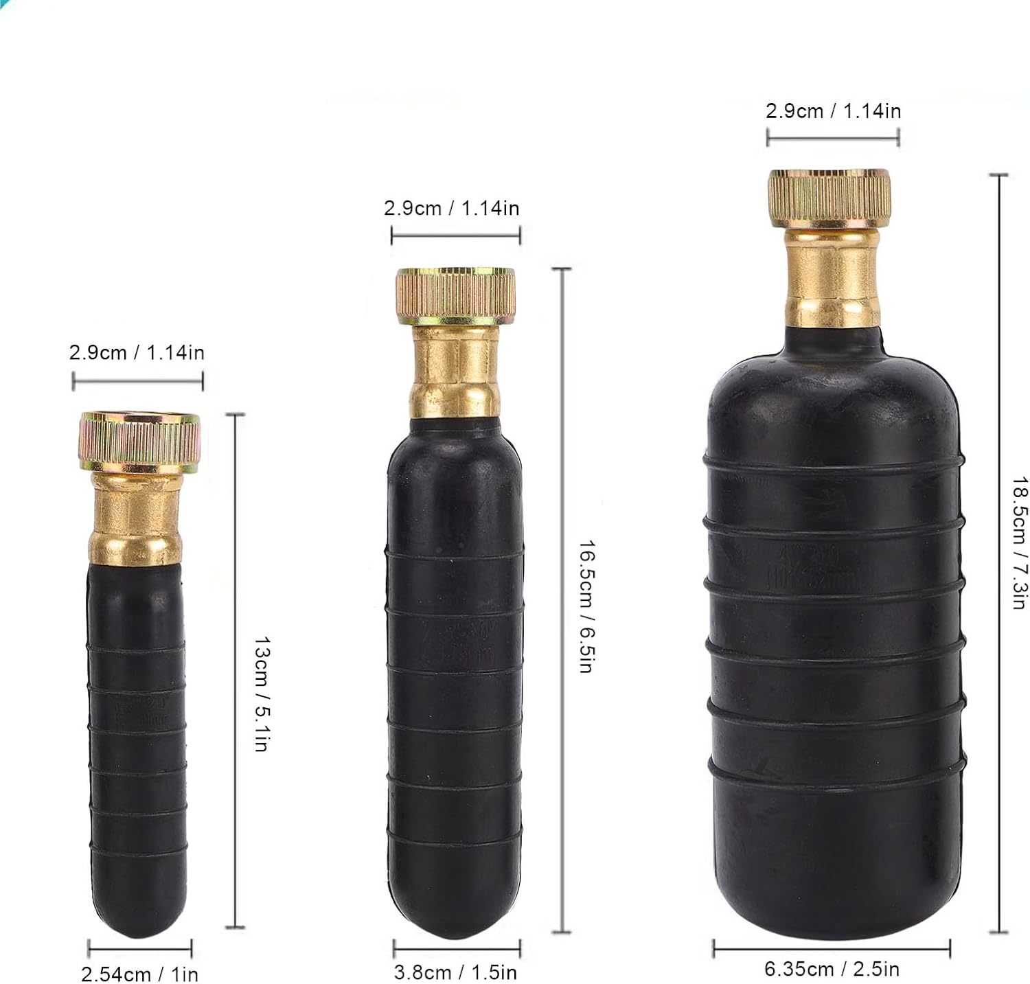 Dpofirs 3 Pcs Drain Bladder Kit, Rubber Plumbing Unclogger for 1-6 Inch Pipes, High Pressure Drain Cleaning Bladder with Stainless Steel Connector for Sink, Tub,Shower image number 6