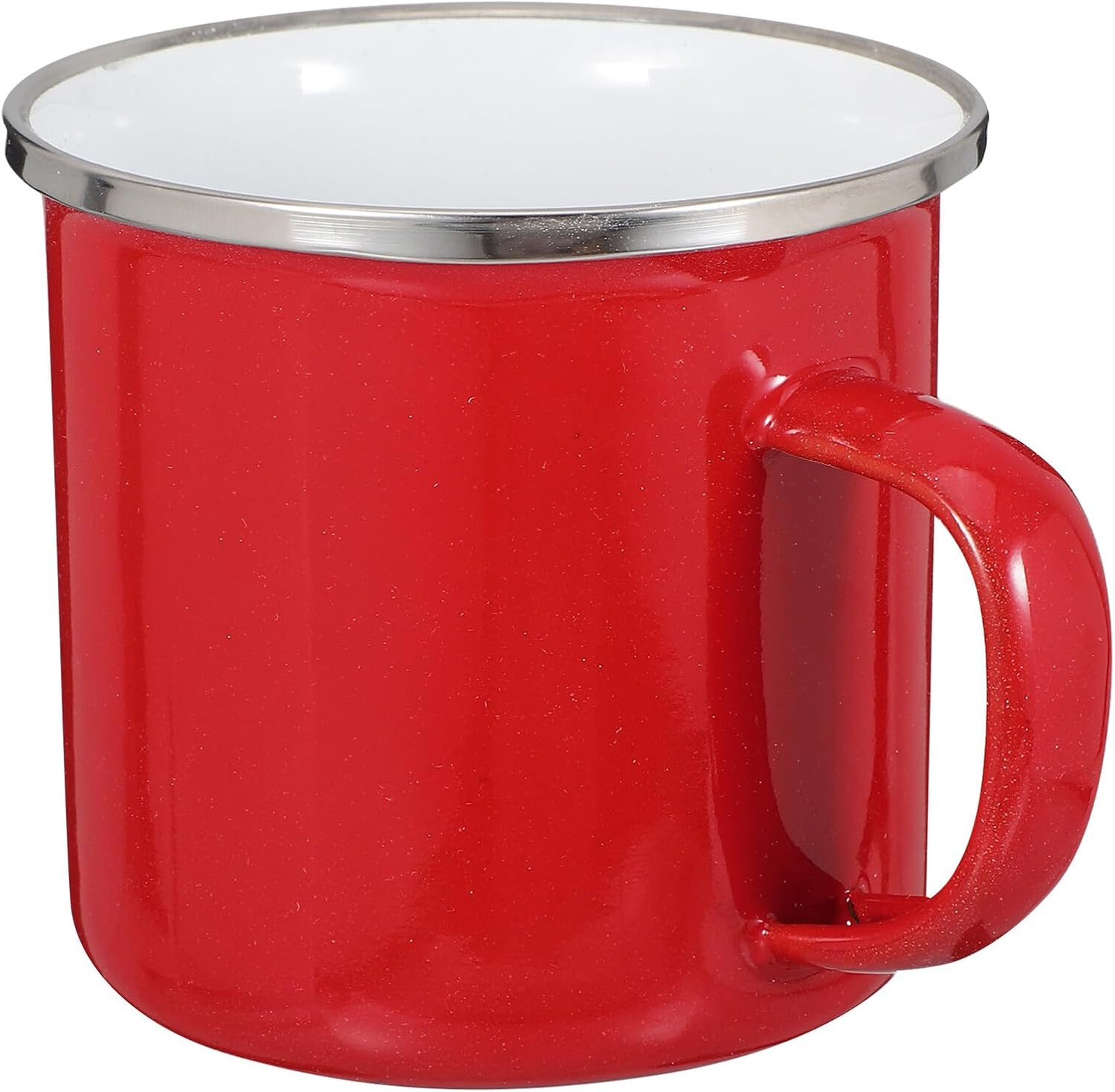 NESTINGHO Enamel Campfire Mug with Burn-Preventing Stainless Steel Rim Insulated Hot Drink Cup for Camping Office Travel Iron Enamel Construction for Coffee Tea and More image number 4