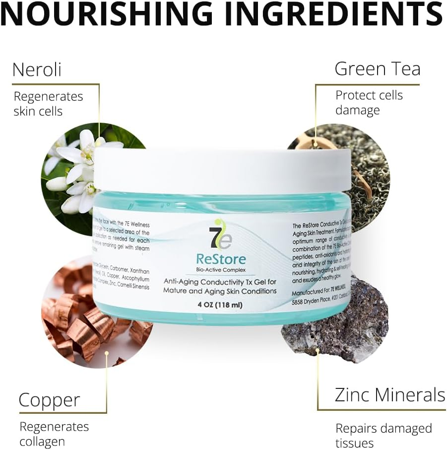 Myolift 7E Wellness Restore Conductive Microcurrent Gel with Bio-Active Complex - 4Oz - Facial Skin Care with Green Tea Extract, Hyaluronic Acid & Collagen Peptides - Anti-Aging & Skin Tightening image number 6