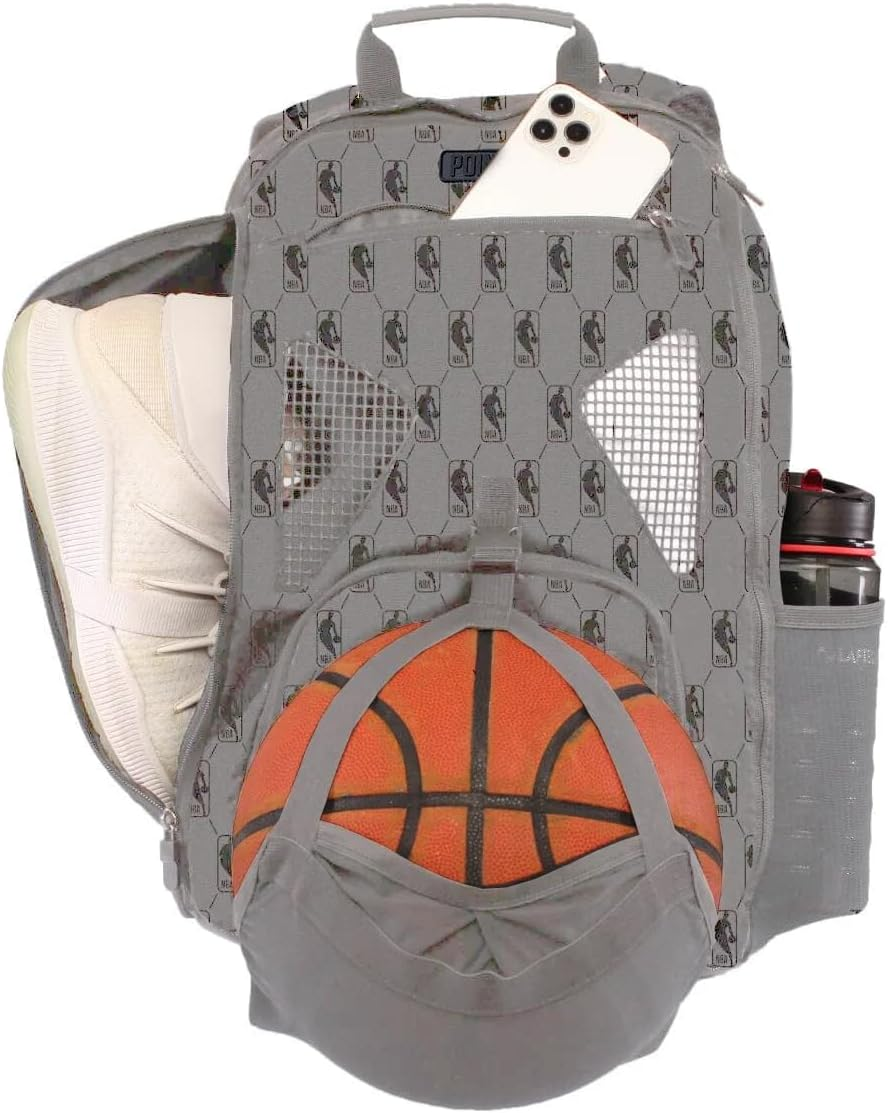 POINT3 NBA Basketball Backpacks Road Trip Tech, Officially Licensed NBA Bag with Drawstring for Basketball, Football, & More image number 4