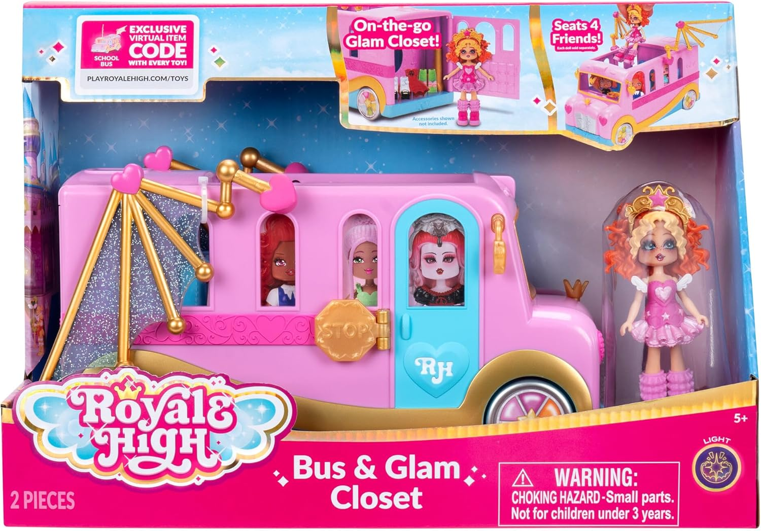 Royale High RYH0059 Styling Bus Official Playset with Digital Game Code image number 6