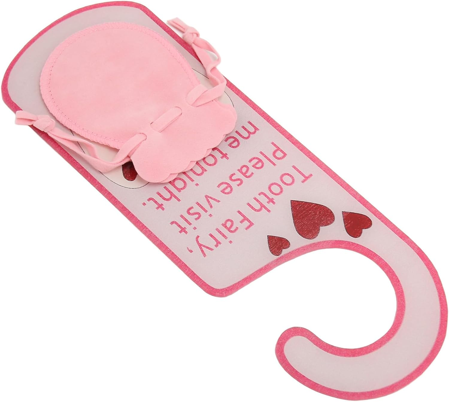 Tooth Fairy Door Hanger Bag, Lovely Light Meaningful Acrylic Sweet Color Clear Printing Fadeproof Tooth Fairy Door Hanger Pouch for Boys Girl for Home