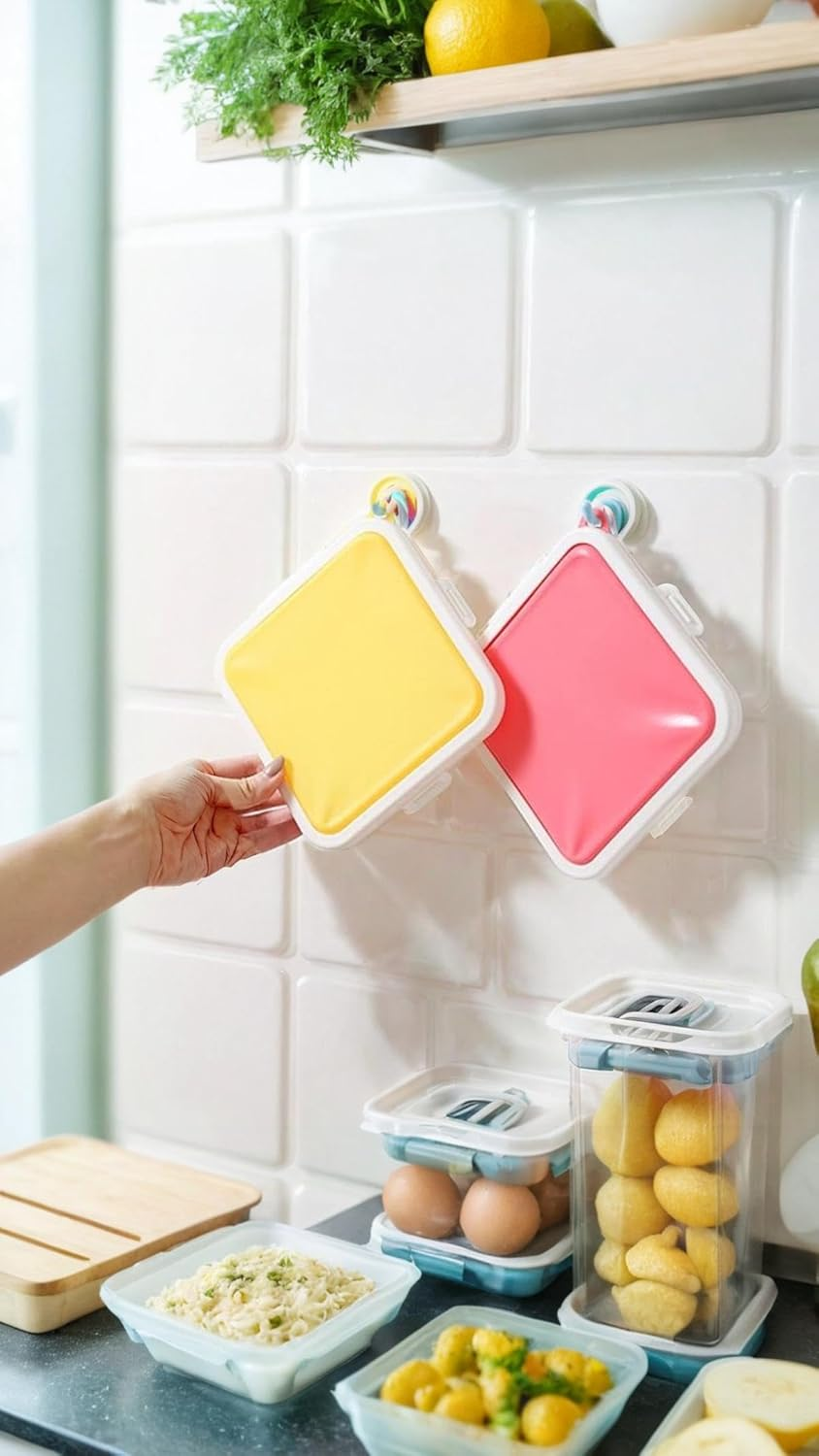 Honwor Reusable Silicone Sandwich Bag for Kids & Adults - Leakproof, Easy-Carry, Bpa-Free Lunch Container for School, Work, Travel - Blue image number 4