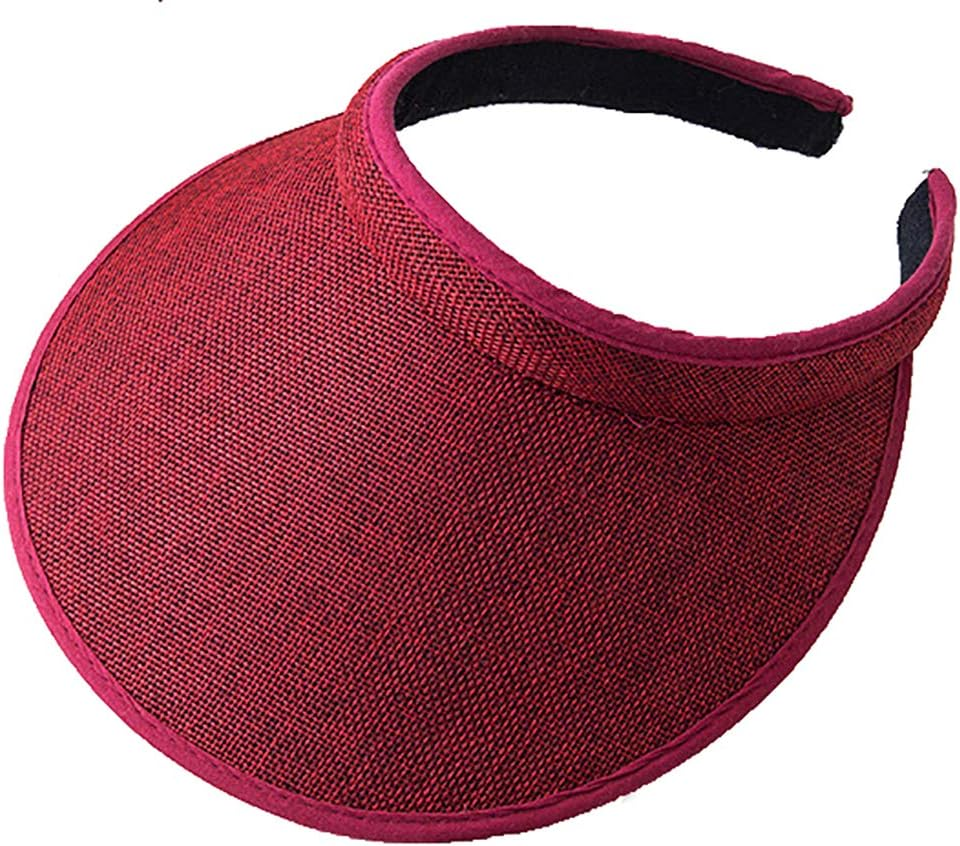 Women'S Clip on Sun Visor Hat Wide Brim Summer Straw Hat Beach Sun Hat Travel - Coffee image number 2