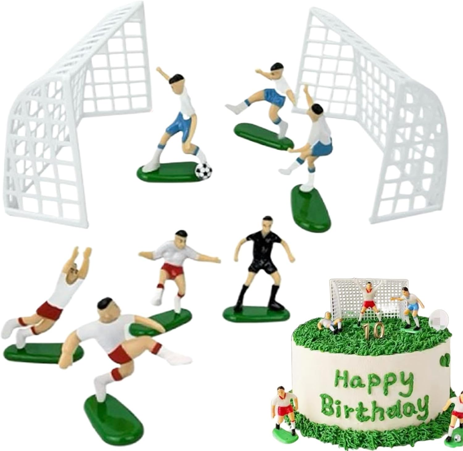 Football Cake Decorations | Birthday Ball Toppers Decorations - Cake Decorations Football Themed Party Supplies Cake Topper for Men Boys Soccer image number 2