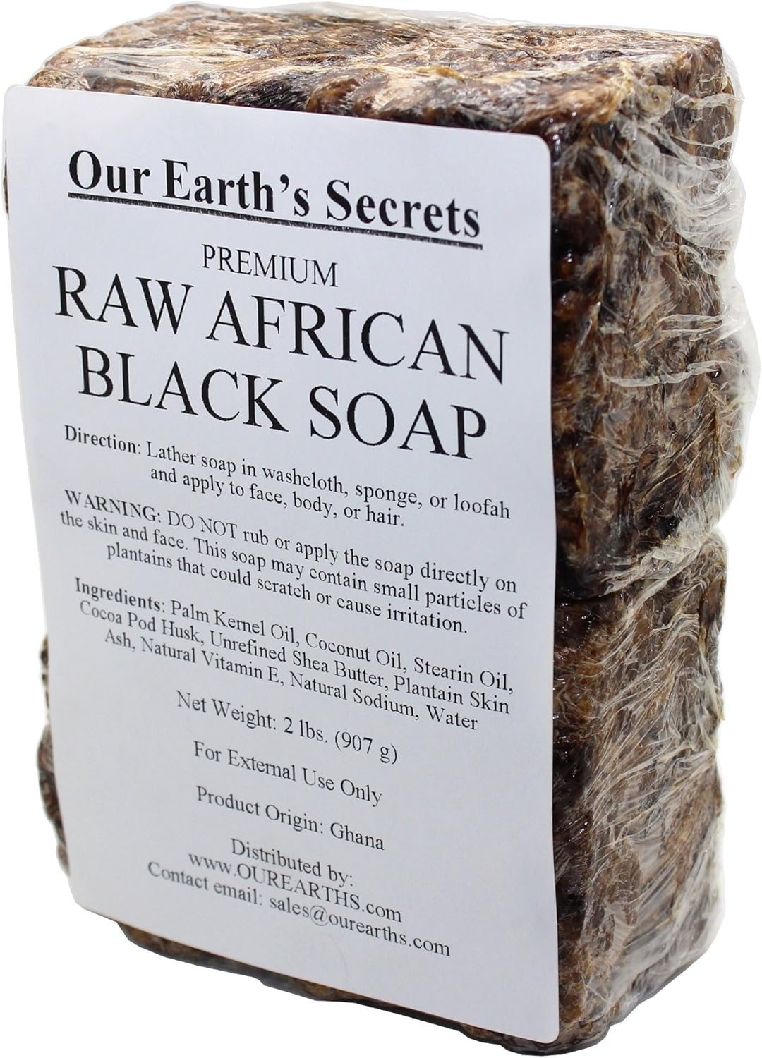 Our Earth'S Secrets Natural Raw African Black Soap, 2 Lbs.
