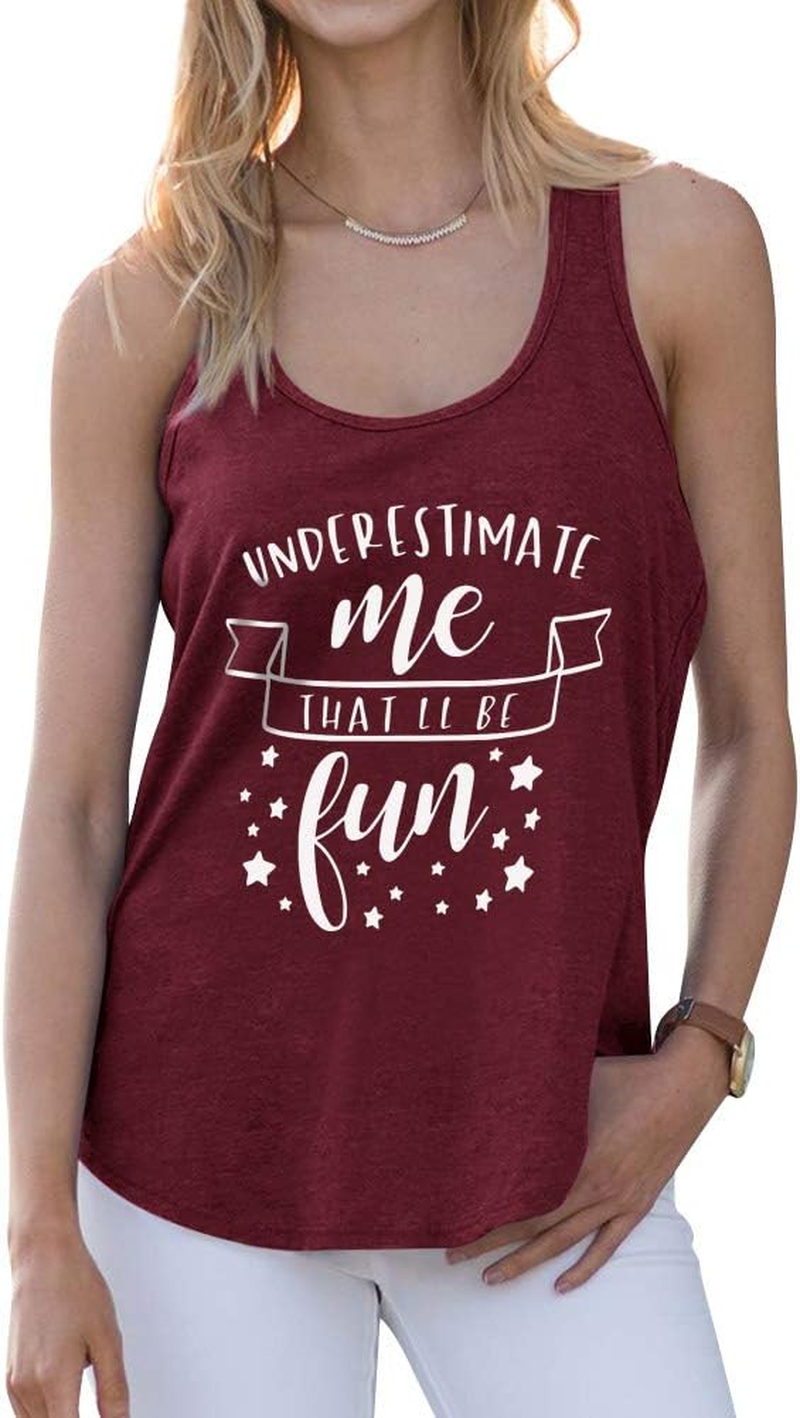 WLLW Women Underestimate Me That Ll Be Fun Sweatshirt Long Sleeve Shirts with Pockets (Y-Wine Red, Small) image number 3