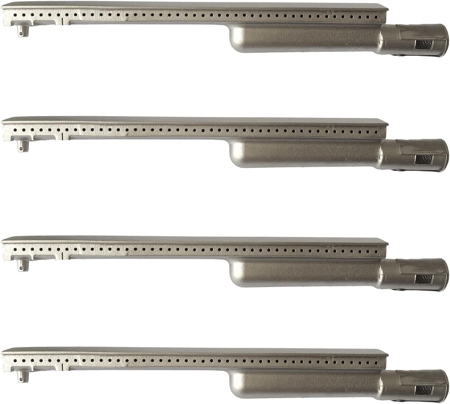 4 Pack Heavy Duty Cast Stainless Steel Grill Burner for Bull, Grill Replacement Parts for Bull, Cal Flame, Lion, Blaze, Turbo, Beefeater, Thermos, Char Broil, Jenn Air, Nexgrill