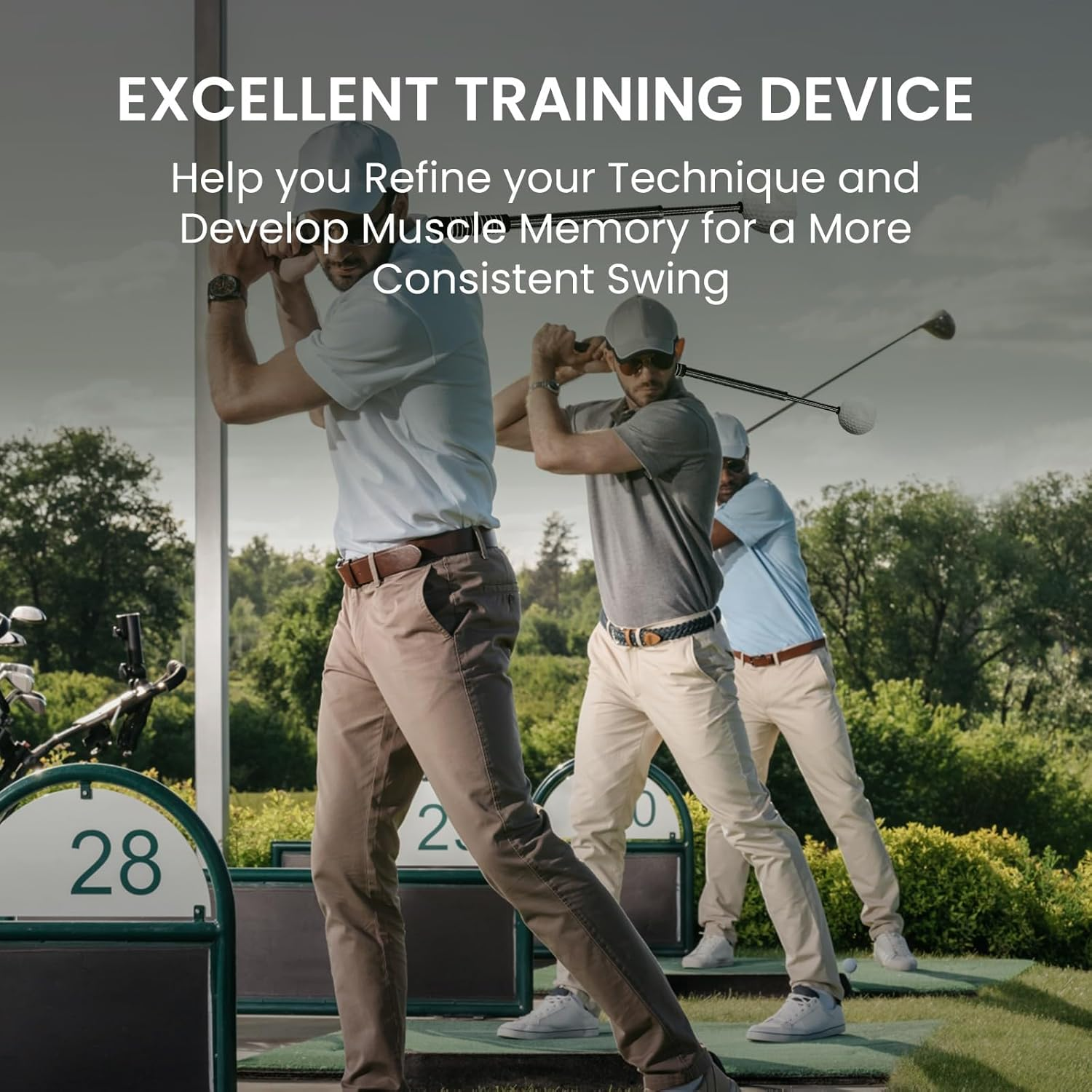 FINGER TEN Golf Swing Trainer Aid Grip Trainer Training Equipment Lightweight Stretchable Practice Rod Portable Speed Ergonomic Grip for Right Handed Golfer image number 3