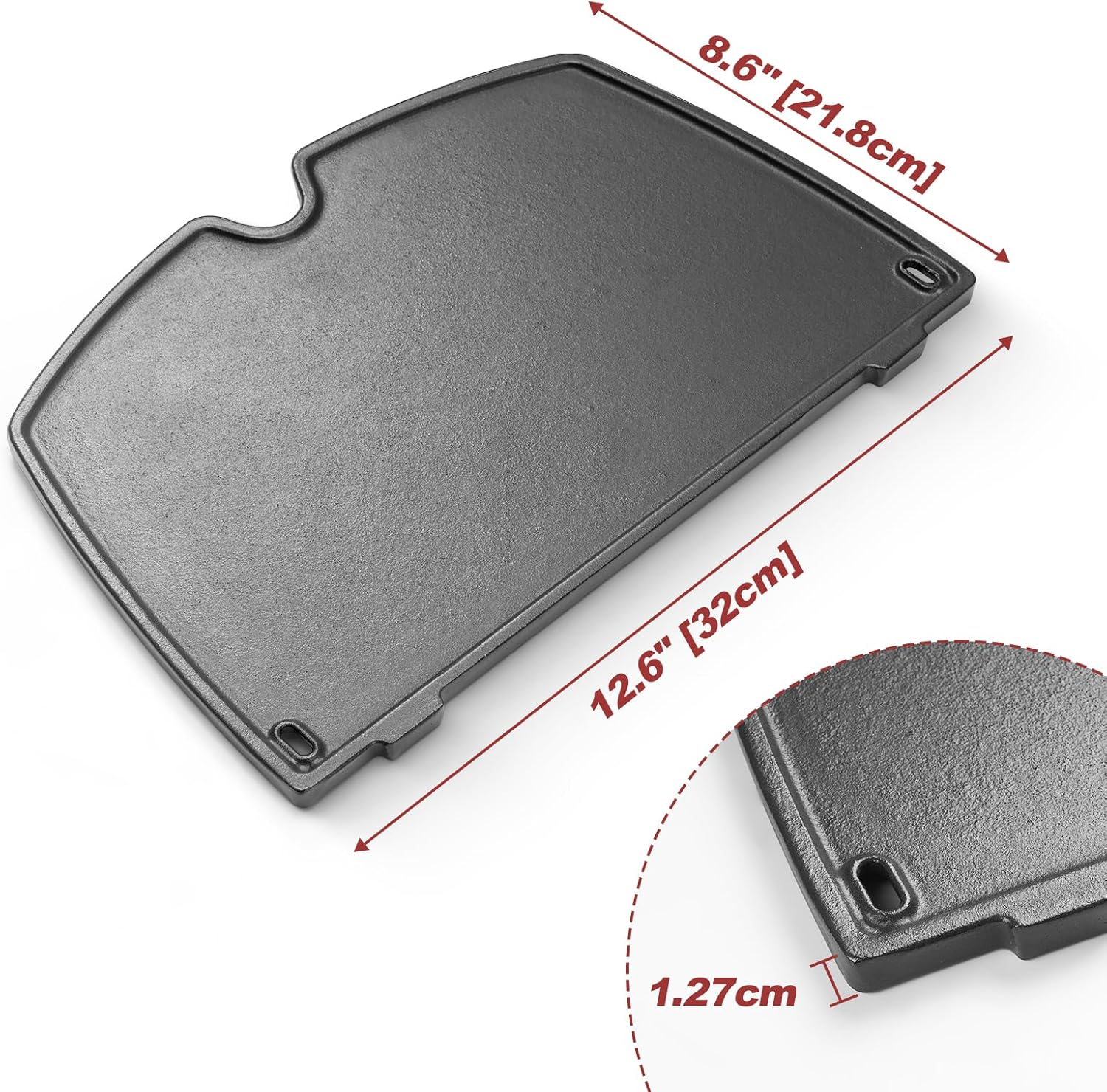 6558 Cast Iron Cooking Griddle for Weber Q100 Q1000, Q120 Q1200 Series Gas Grills, 12.6 X 8.6 Inches Griddle Replacement Parts for Weber Q1400 Q140 - 6559-15.3 X 10.8 Inches image number 3