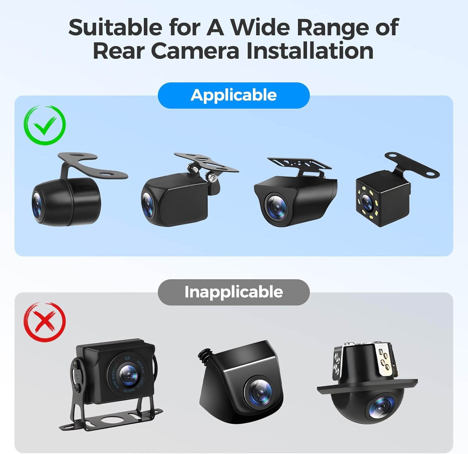 Rear Camera Holder Rear Window Bracket for Most Back Camera Dash Cam AZDOME M550 PG17 PG19X M01 Pro M550 Max Car Cam for REDTIGER F7N, CHORTAU, Kingslim, Z-Edge image number 1