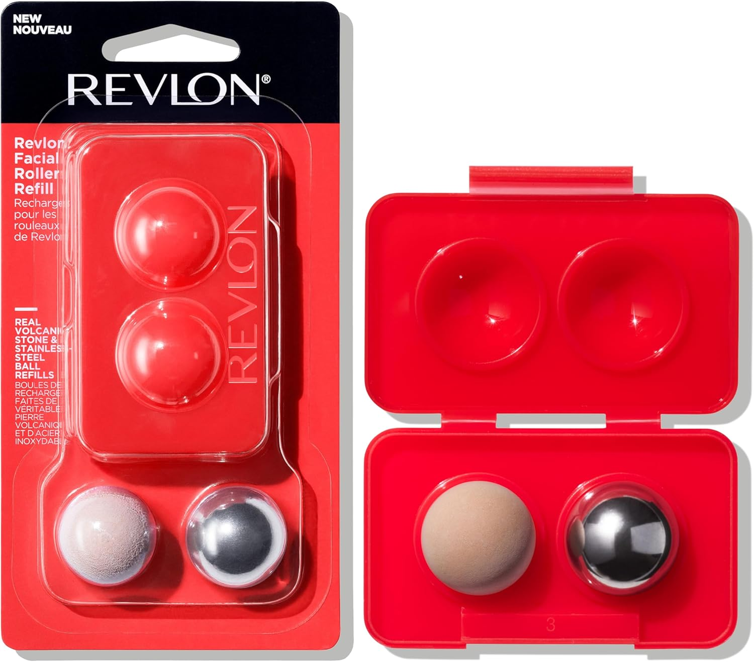 Revlon Oil Absorbing & Cooling Facial Roller Refill Pack with Volcanic & Stainless Steel Stones in Storage Case, Eco-Friendly, Easy to Clean, 1 Count image number 5