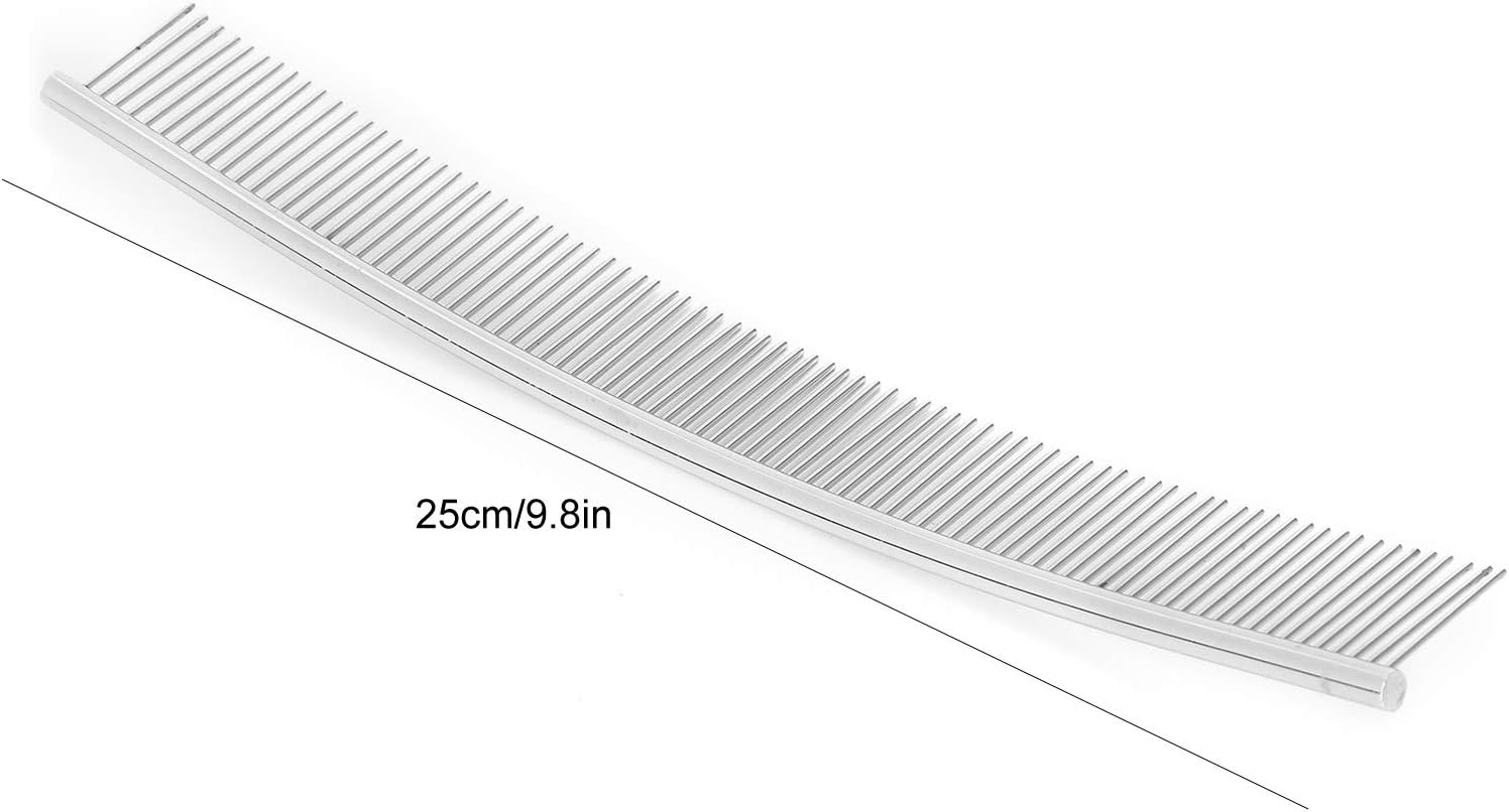 Pet Comb for Remove and Knots, Curved Pet Hair Comb with Stainless Steel Teeth Ideal for Cats and Dogs Dense Teeth Type Pet Grooming Comb image number 6