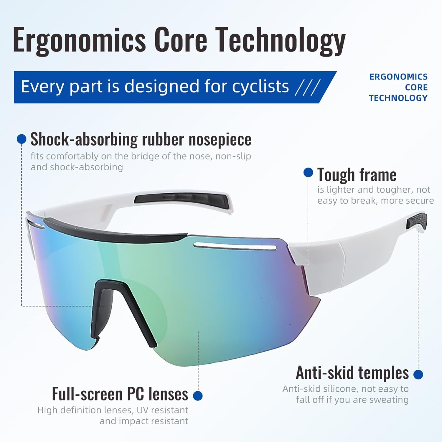 Motorcycle Goggles Windproof Adjustable ATV Snow Dirt Bike Safety Goggle for Man Women and Breathable Face Cover Face Mask for Motorcycle Riding Cycling Hiking image number 2