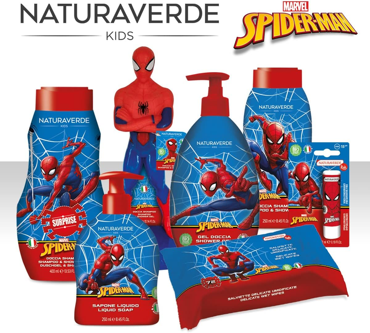 Naturaverde Children'S Marvel Spider-Man Shower Gel for Children, Shower Soap for Body, Hygiene Products for Children, with Oat Extract, Organic, 500 Ml image number 2