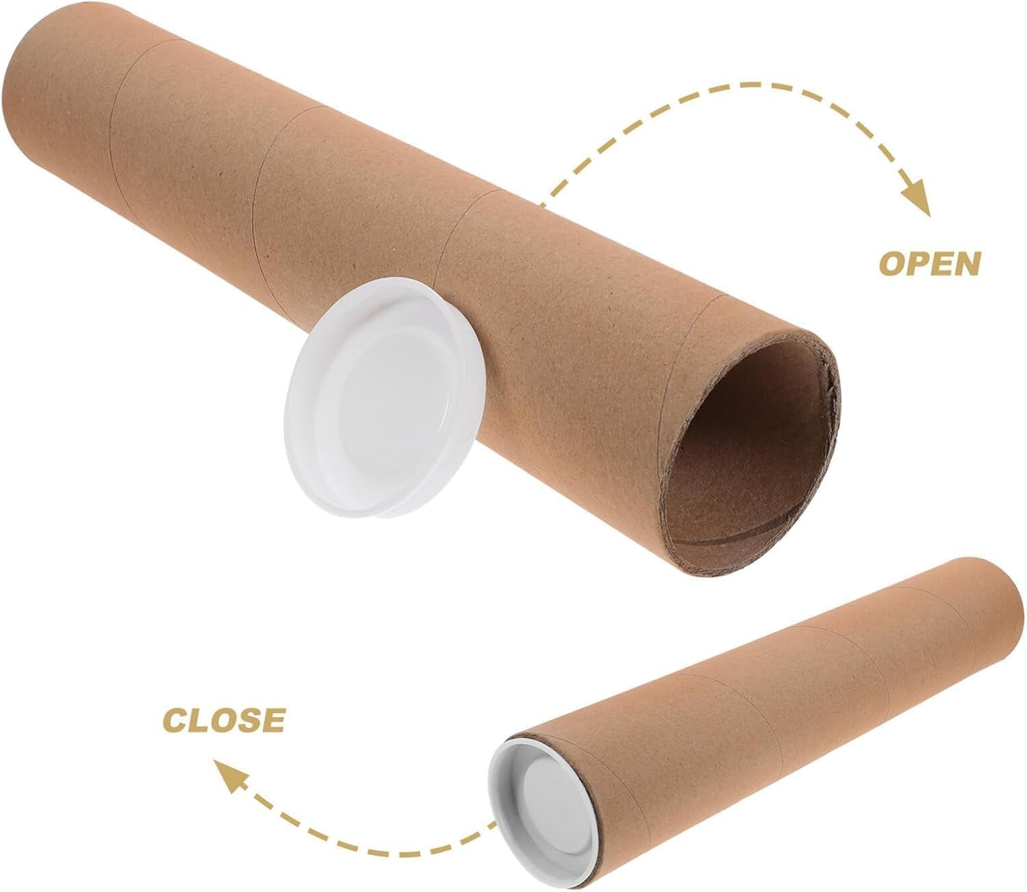 1Pc Cardboard Poster Tube for Mailing Tube Mailer,Kraft Mailing Tube with Cap,Mailing Tube with Plastic Cap,Round Cardboard Postal Tube with Cap image number 1