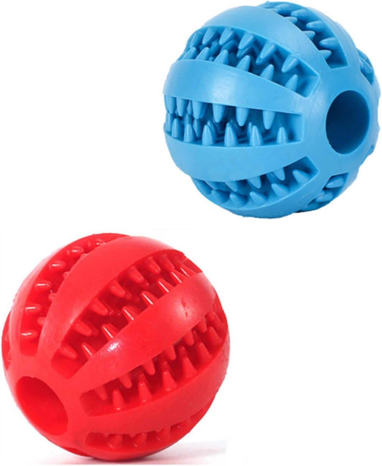 CHUANGOU Pack of 2 Dog Toy Ball, Chew Toys Made of Natural Rubber, Dog Ball with Dental Care Function, Natural Rubber Dog Feeder Ball, Bite Resistant Dog Toy image number 6